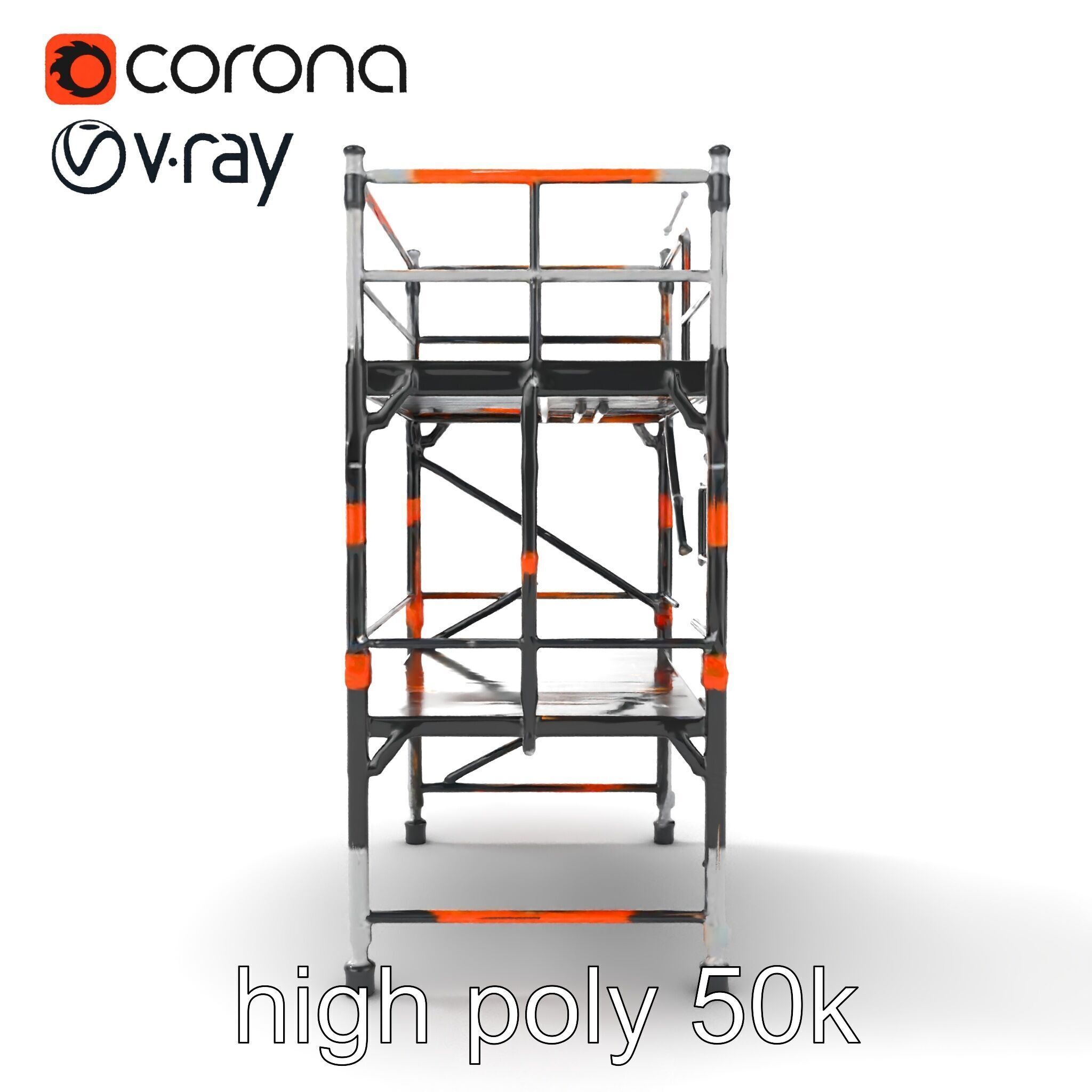 Industrial Scaffold Ladder Modular Platform model pack Low-poly 3D model_30