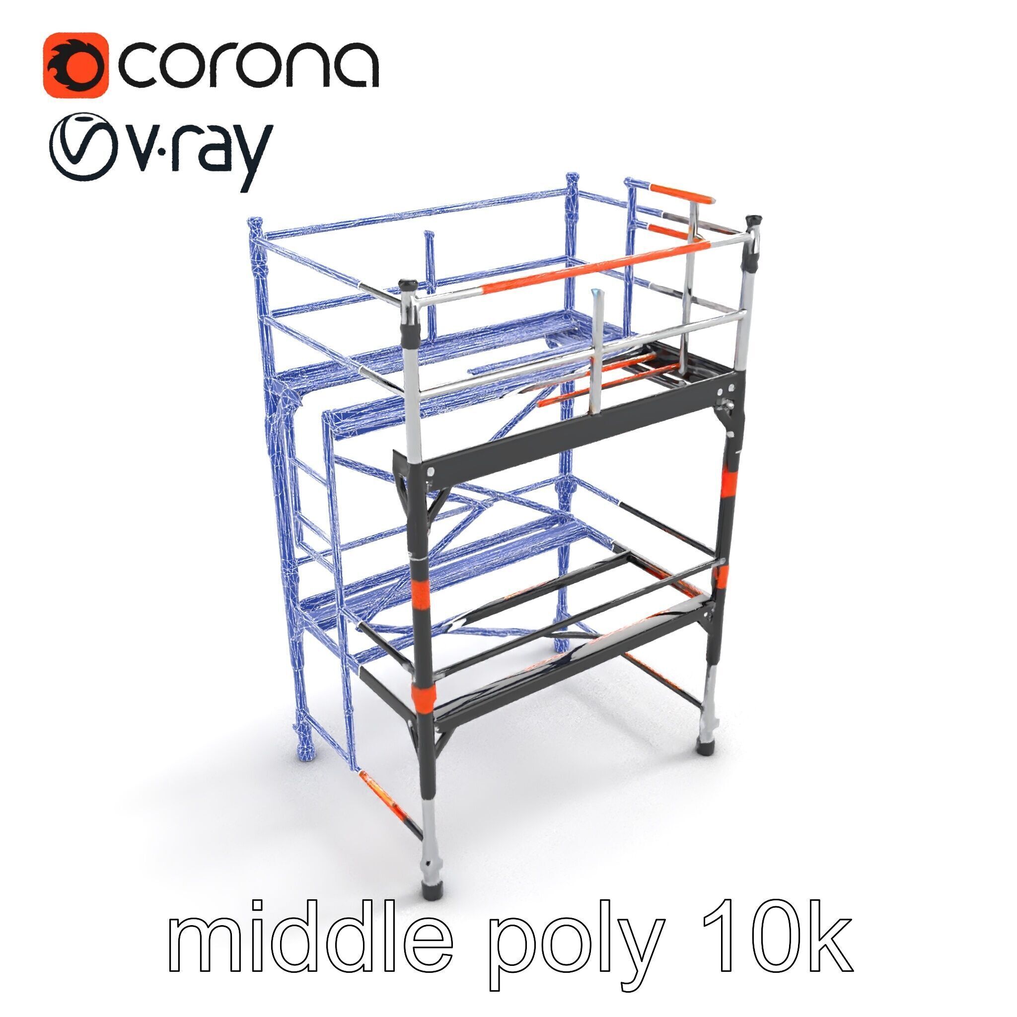 Industrial Scaffold Ladder Modular Platform model pack Low-poly 3D model_25