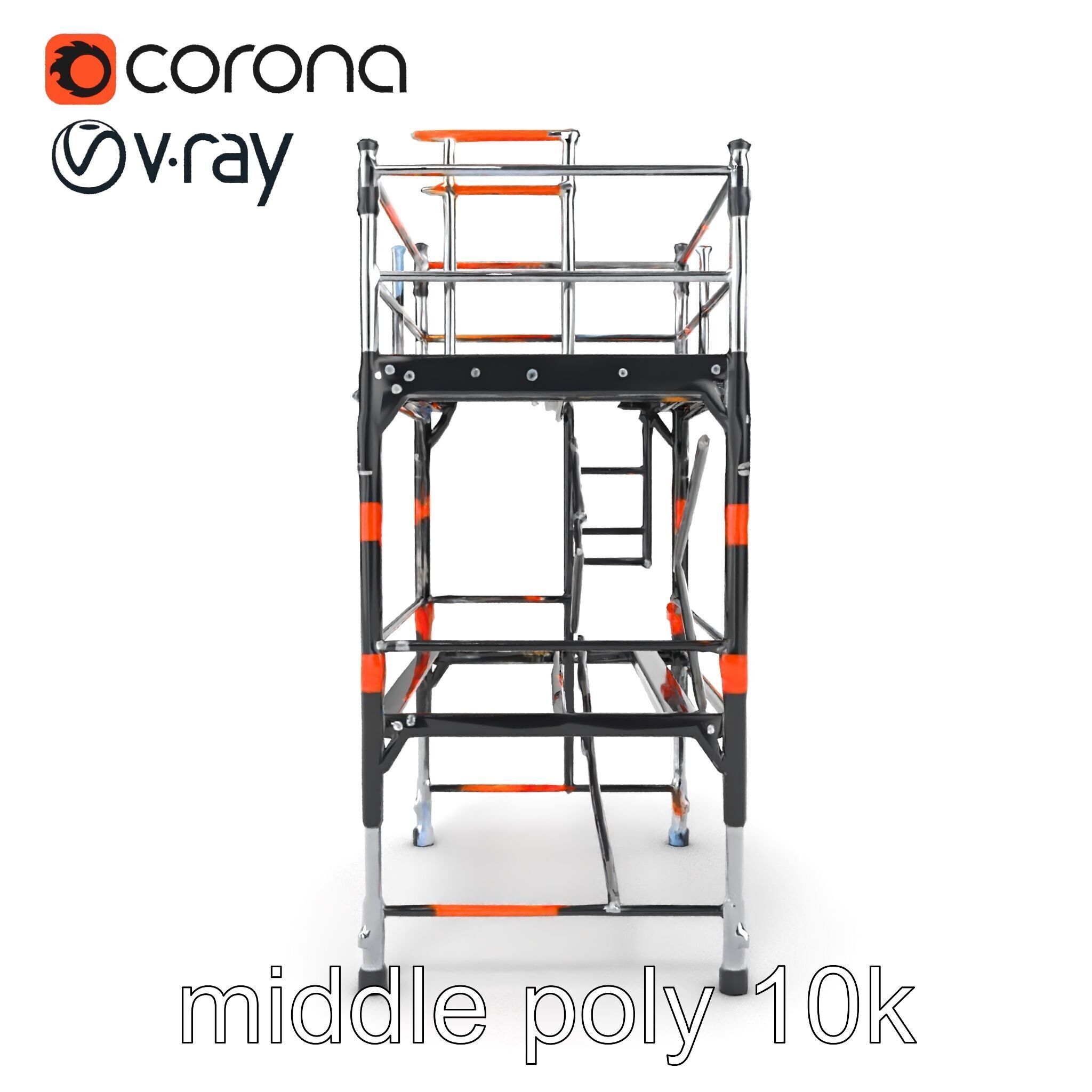 Industrial Scaffold Ladder Modular Platform model pack Low-poly 3D model_17