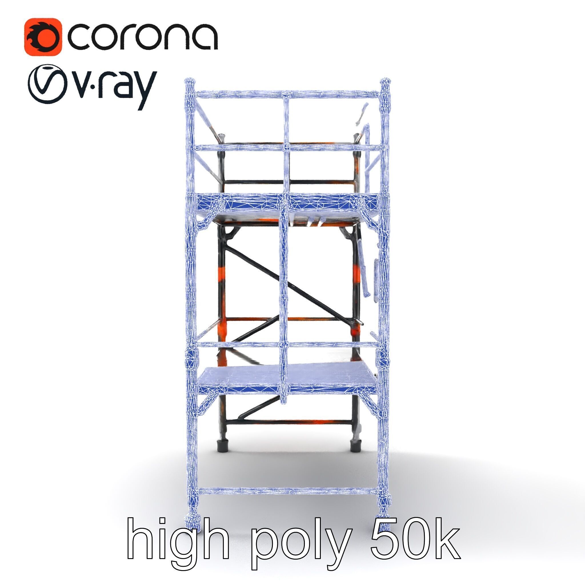 Industrial Scaffold Ladder Modular Platform model pack Low-poly 3D model_23