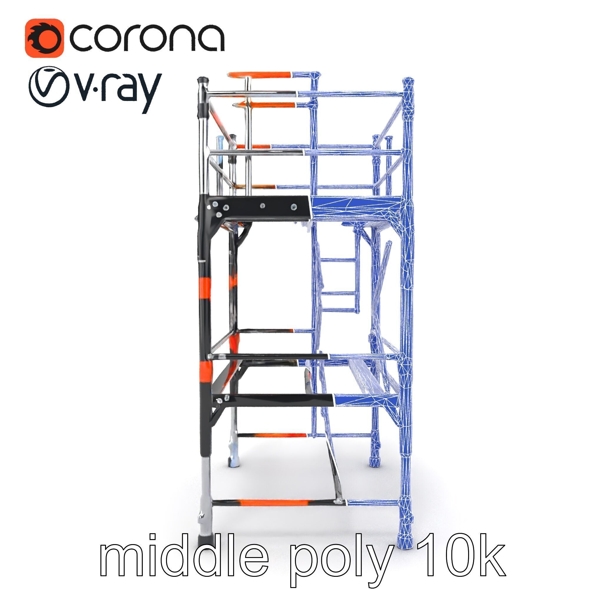 Industrial Scaffold Ladder Modular Platform model pack Low-poly 3D model_27