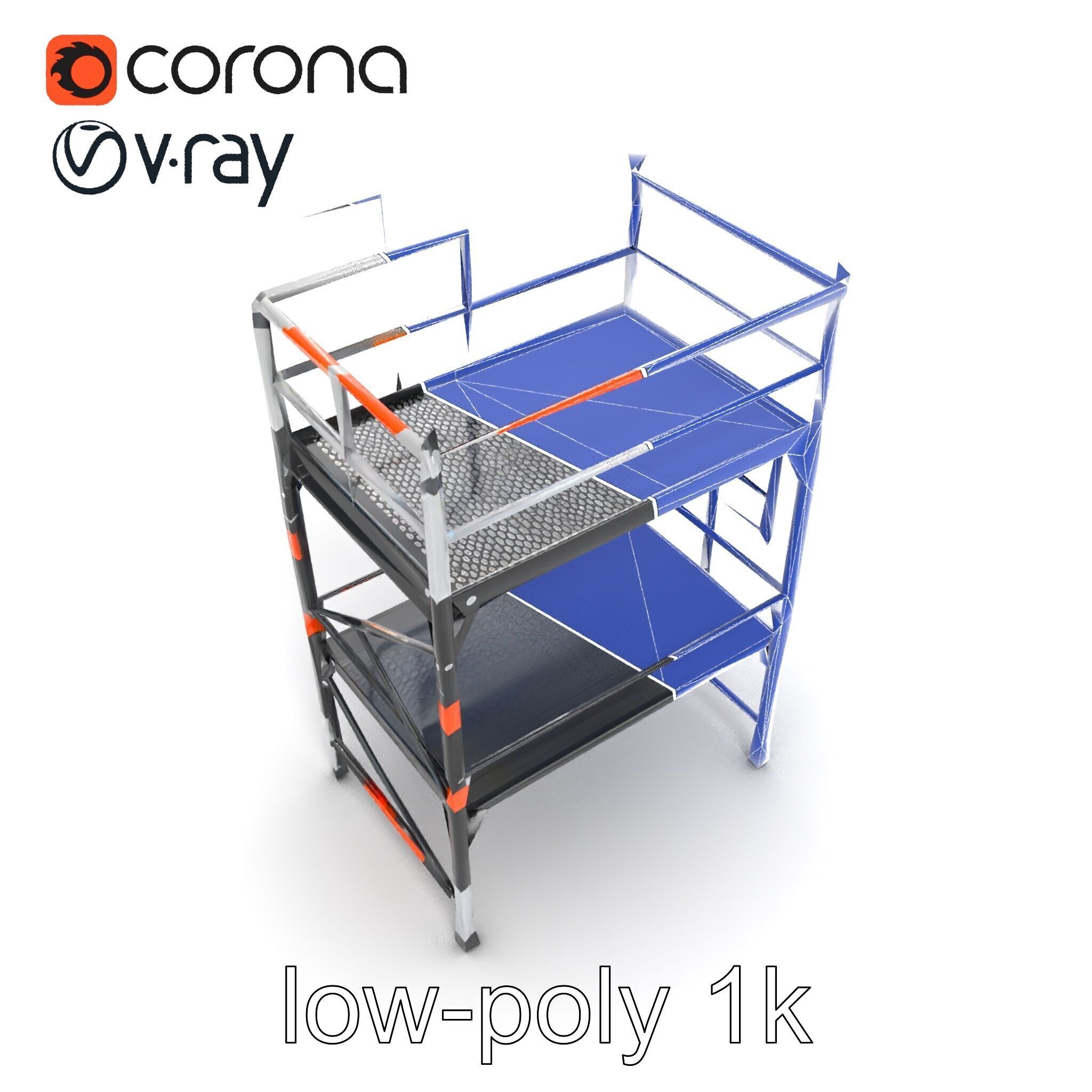 Industrial Scaffold Ladder Modular Platform model pack Low-poly 3D model_14