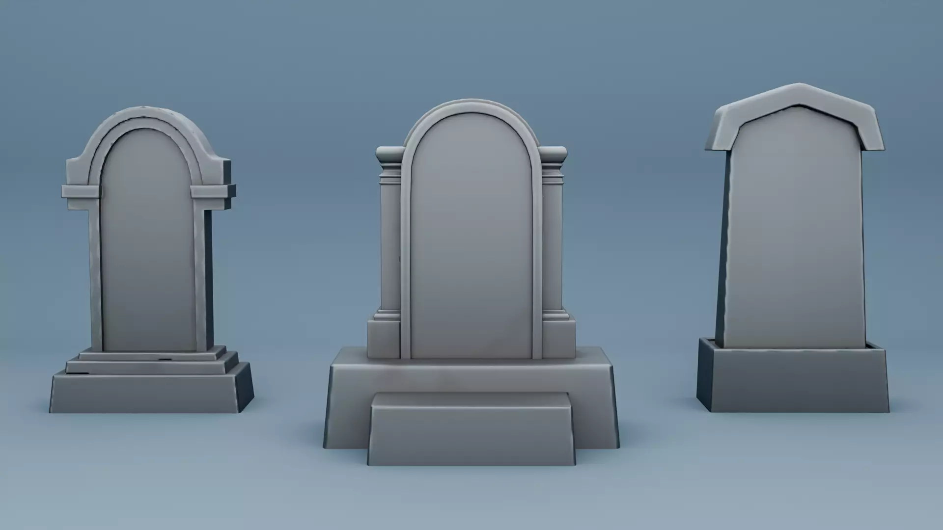 Stylized Tombstones Free 3D model_0