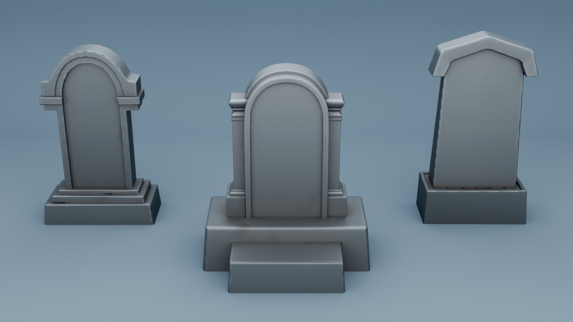 Stylized Tombstones Free 3D model_1