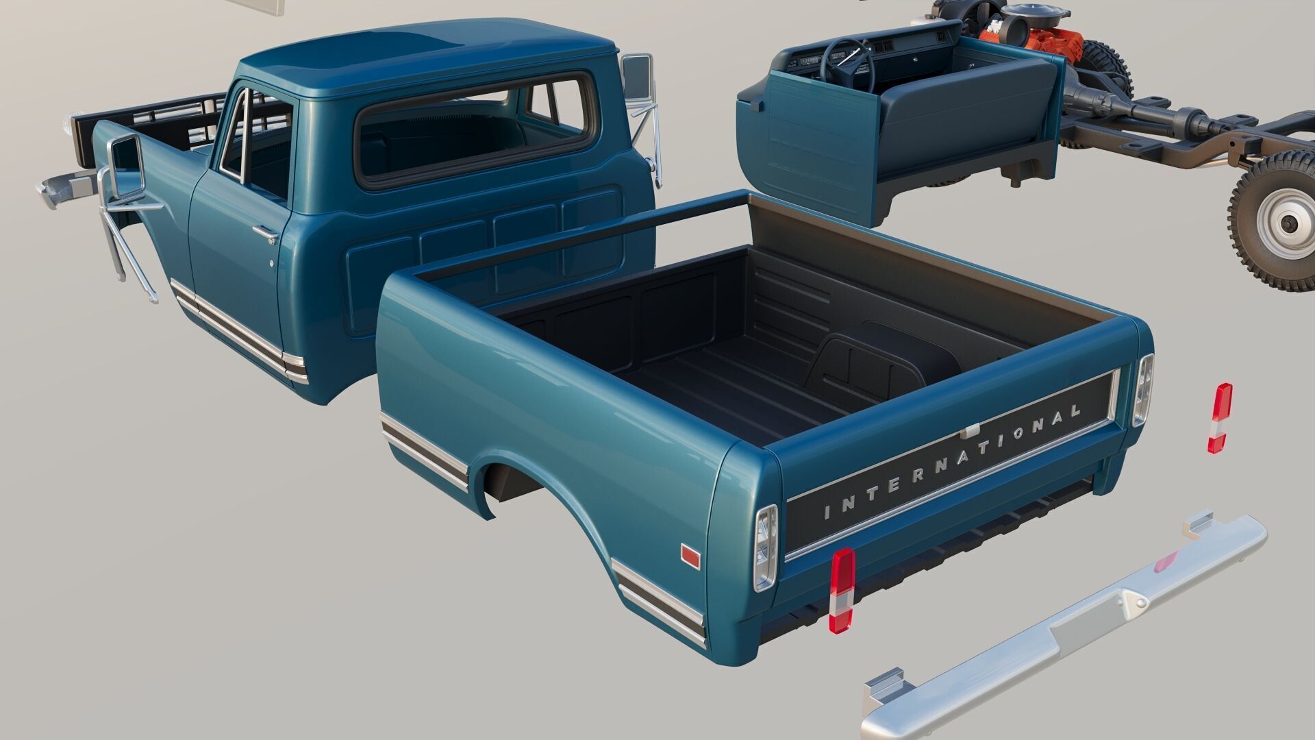 International Pickup 1972 3D print model_20