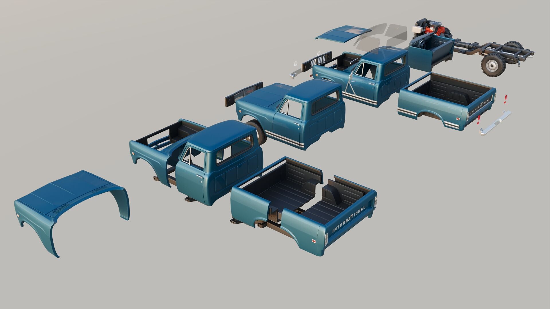 International Pickup 1972 3D print model_19