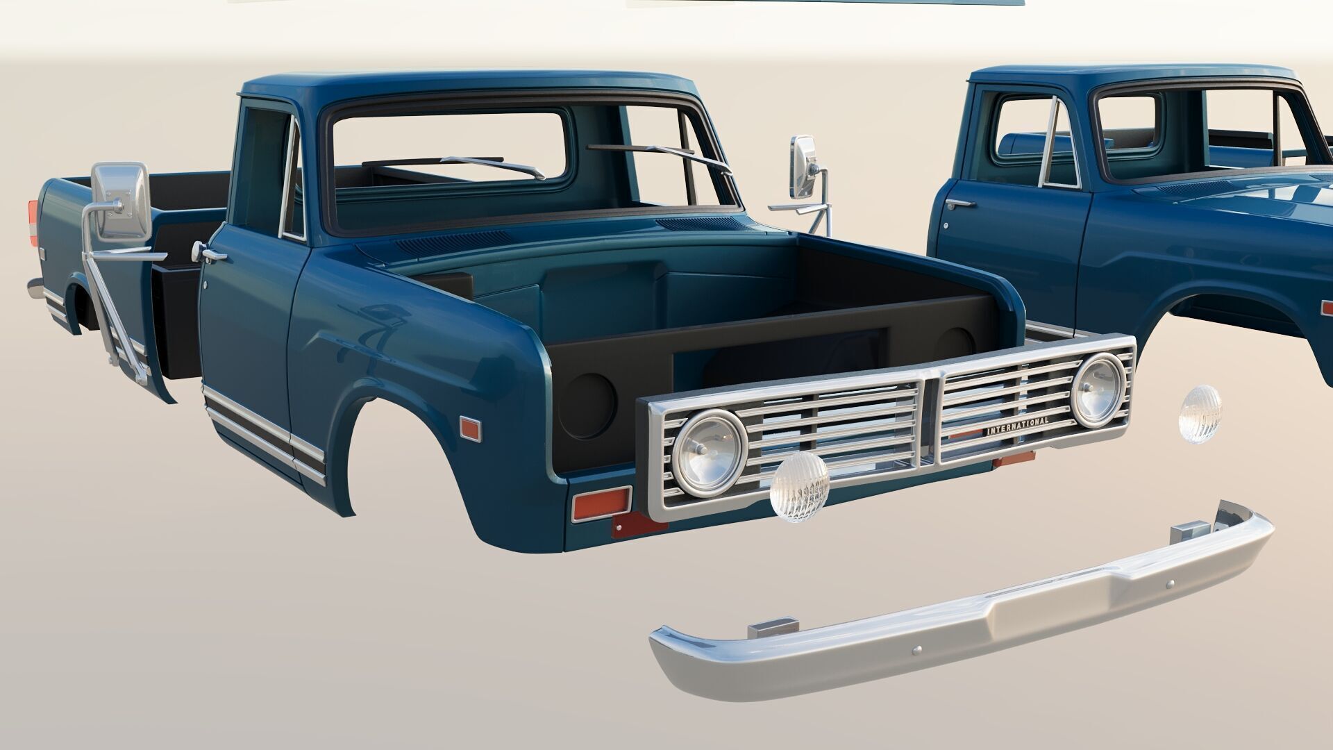 International Pickup 1972 3D print model_23