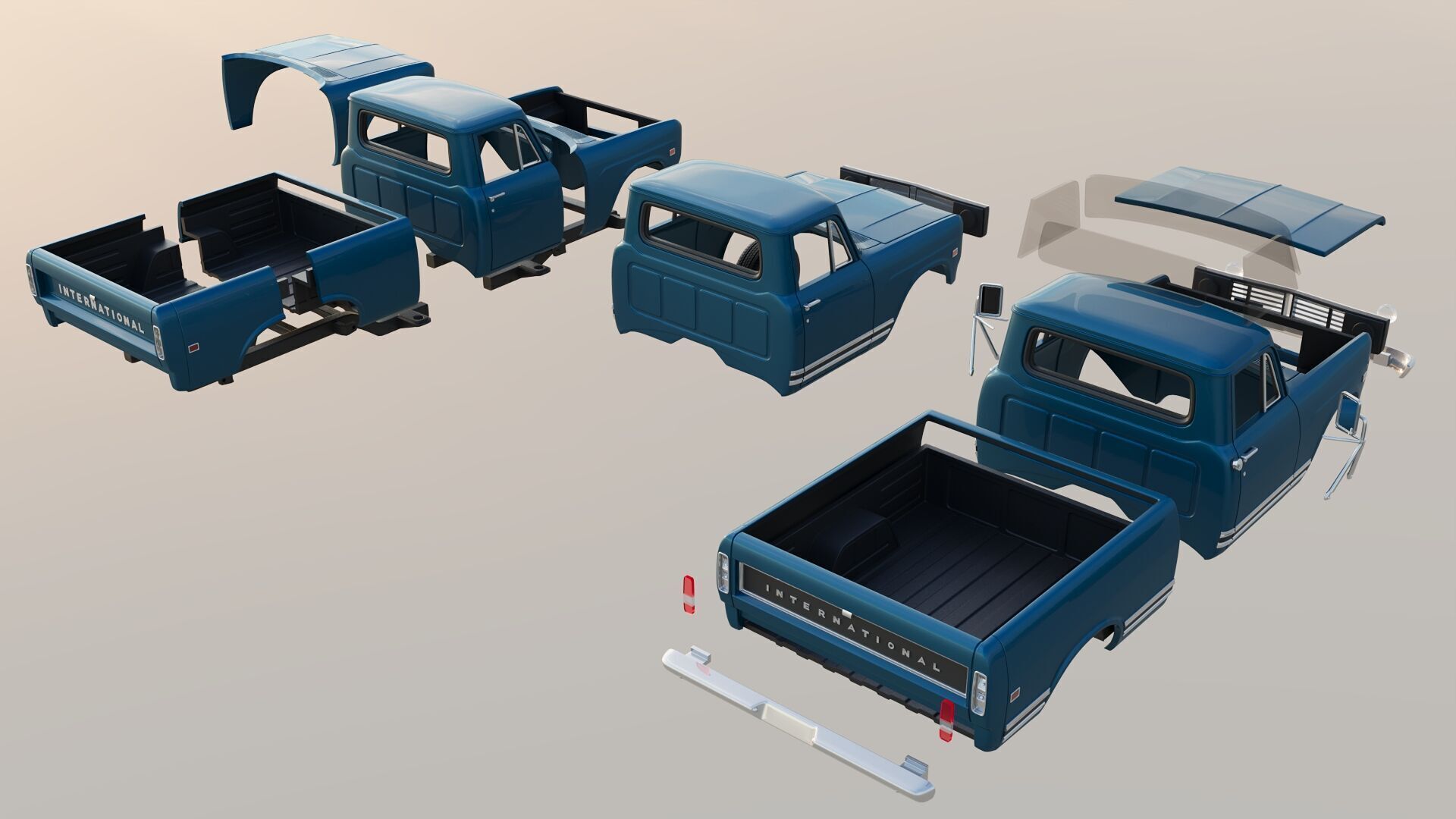 International Pickup 1972 3D print model_21
