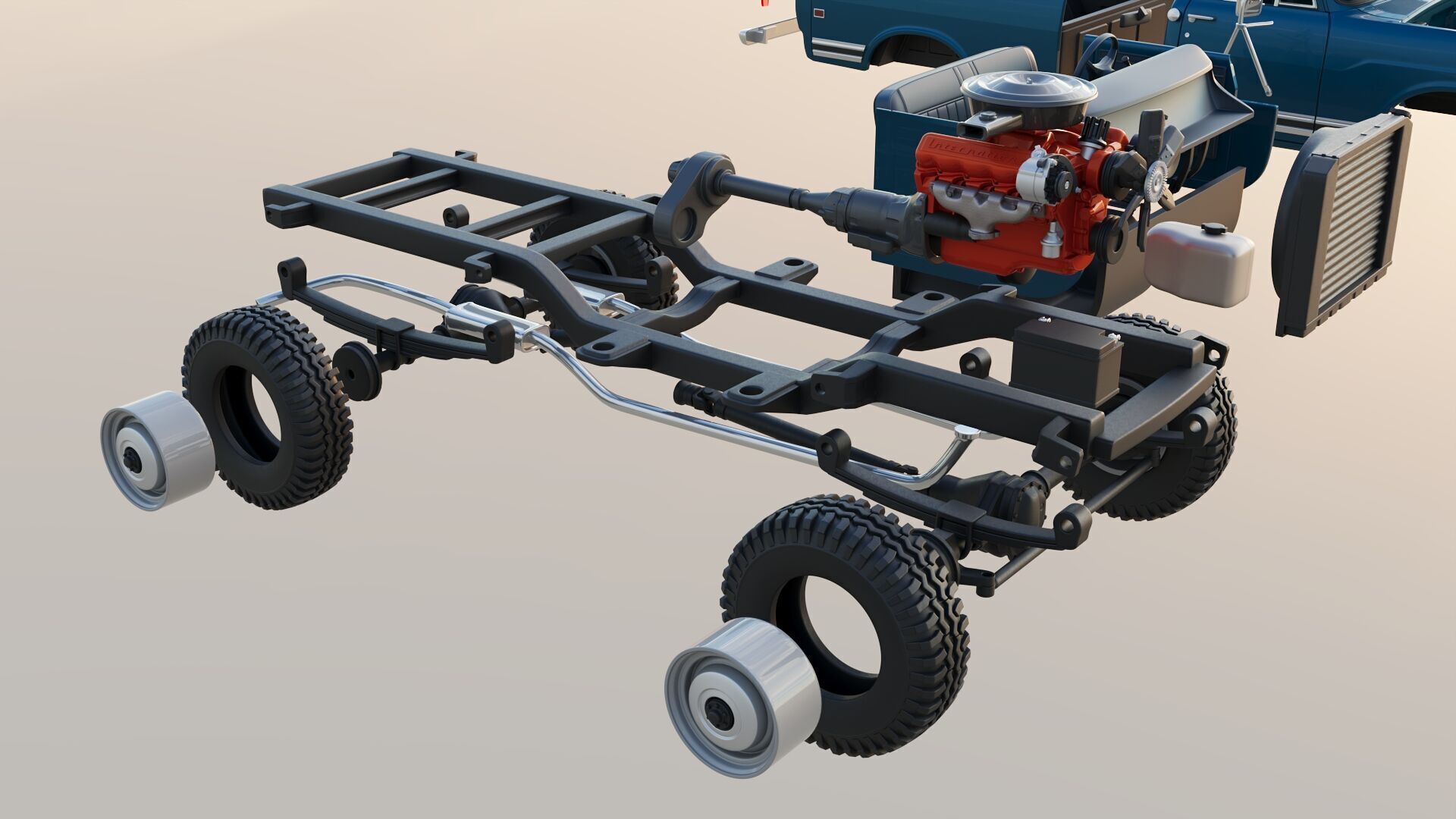 International Pickup 1972 3D print model_30