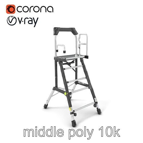 Universal Scaffold Ladder model pack with dynamic height adju... Low-poly 3D model