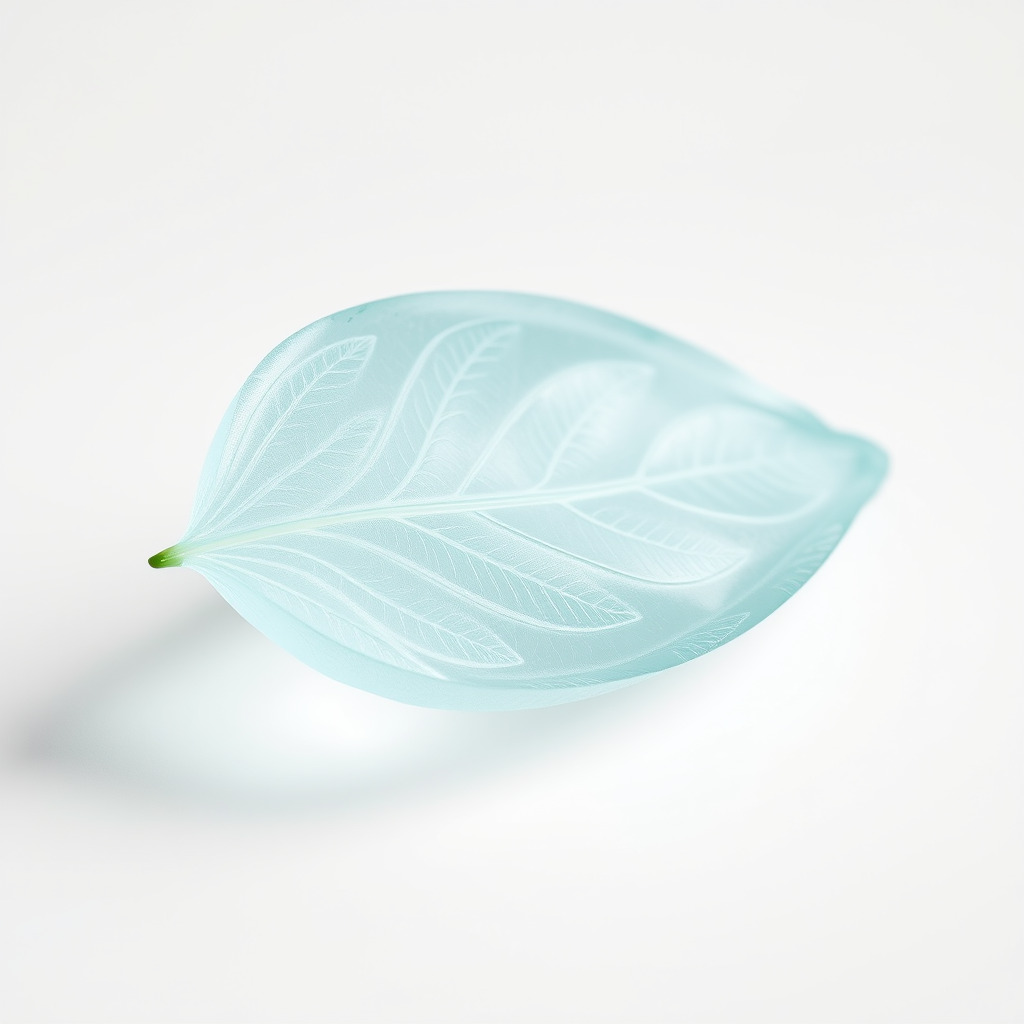 Transparent Turquoise Leaf Pattern Sculpture model pack Low-poly 3D model_4