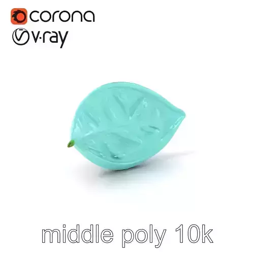 Transparent Turquoise Leaf Pattern Sculpture model pack