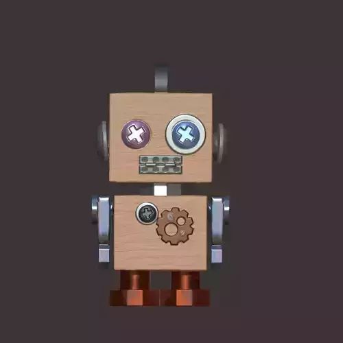 Steampunk wooden style keychain