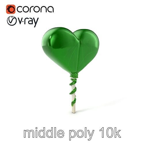 Garden Heart Lollipop Nature Inspired model pack Low-poly 3D model