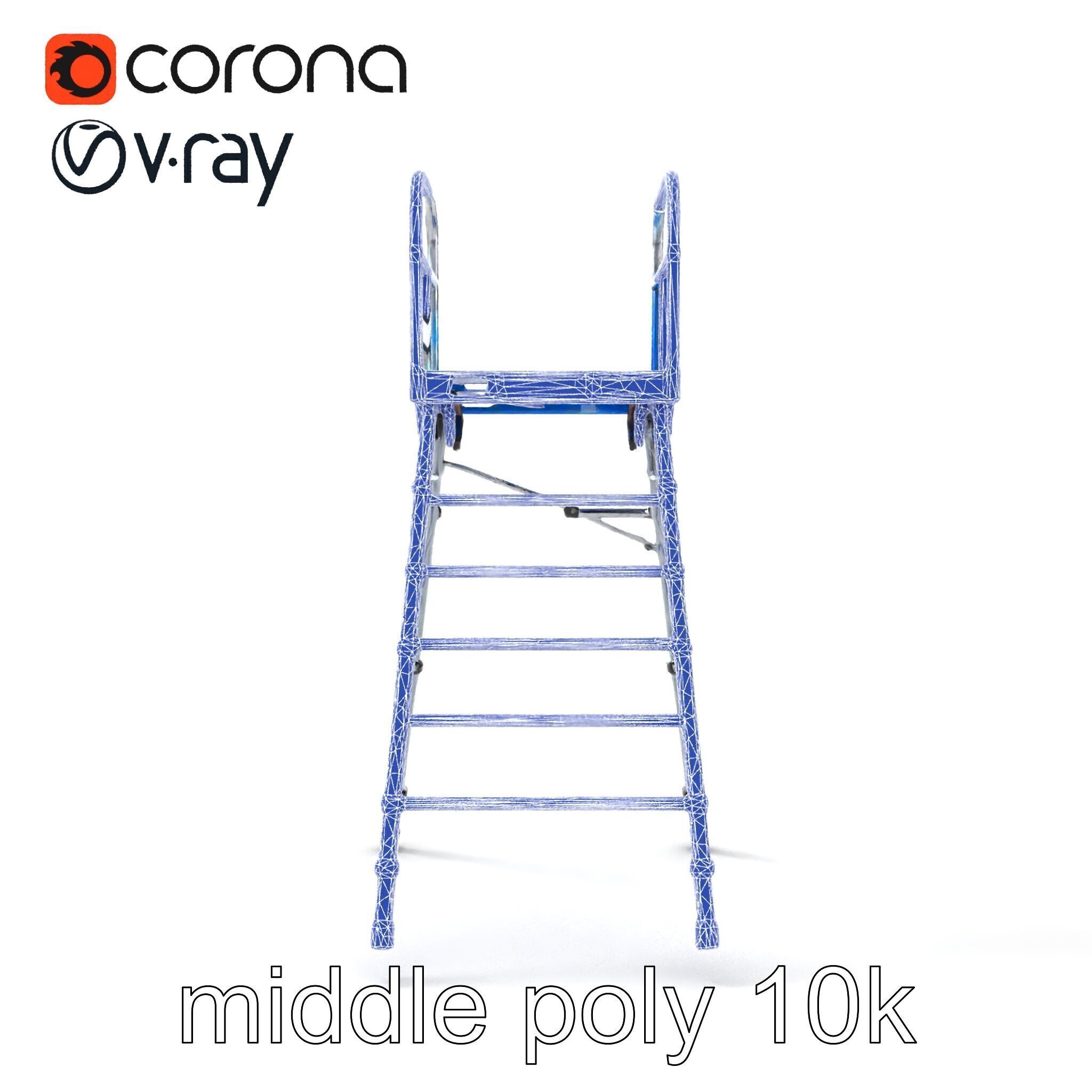 Versatile Scaffold Ladder 3D Model Pack with Ergonomic Design Low-poly 3D model_22