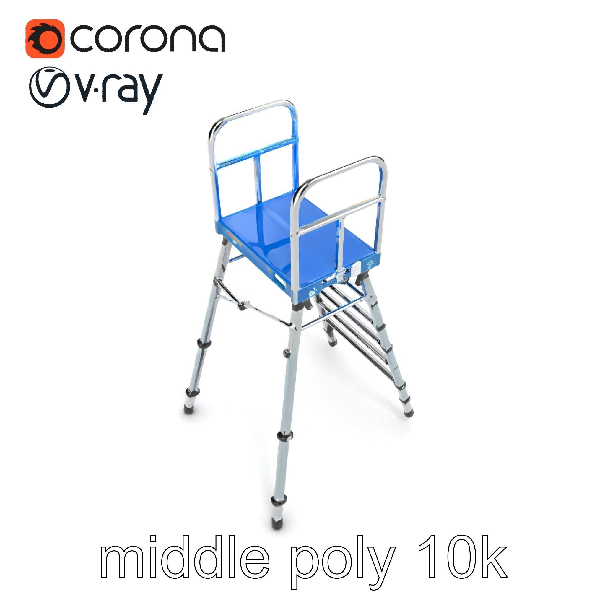 Versatile Scaffold Ladder 3D Model Pack with Ergonomic Design Low-poly 3D model_31