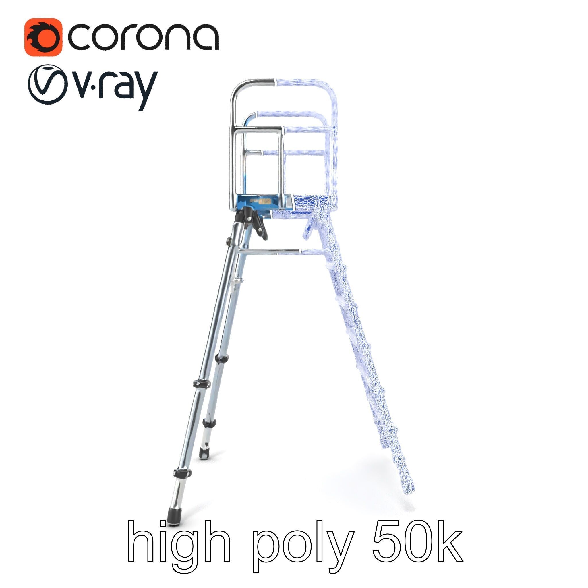Versatile Scaffold Ladder 3D Model Pack with Ergonomic Design Low-poly 3D model_27