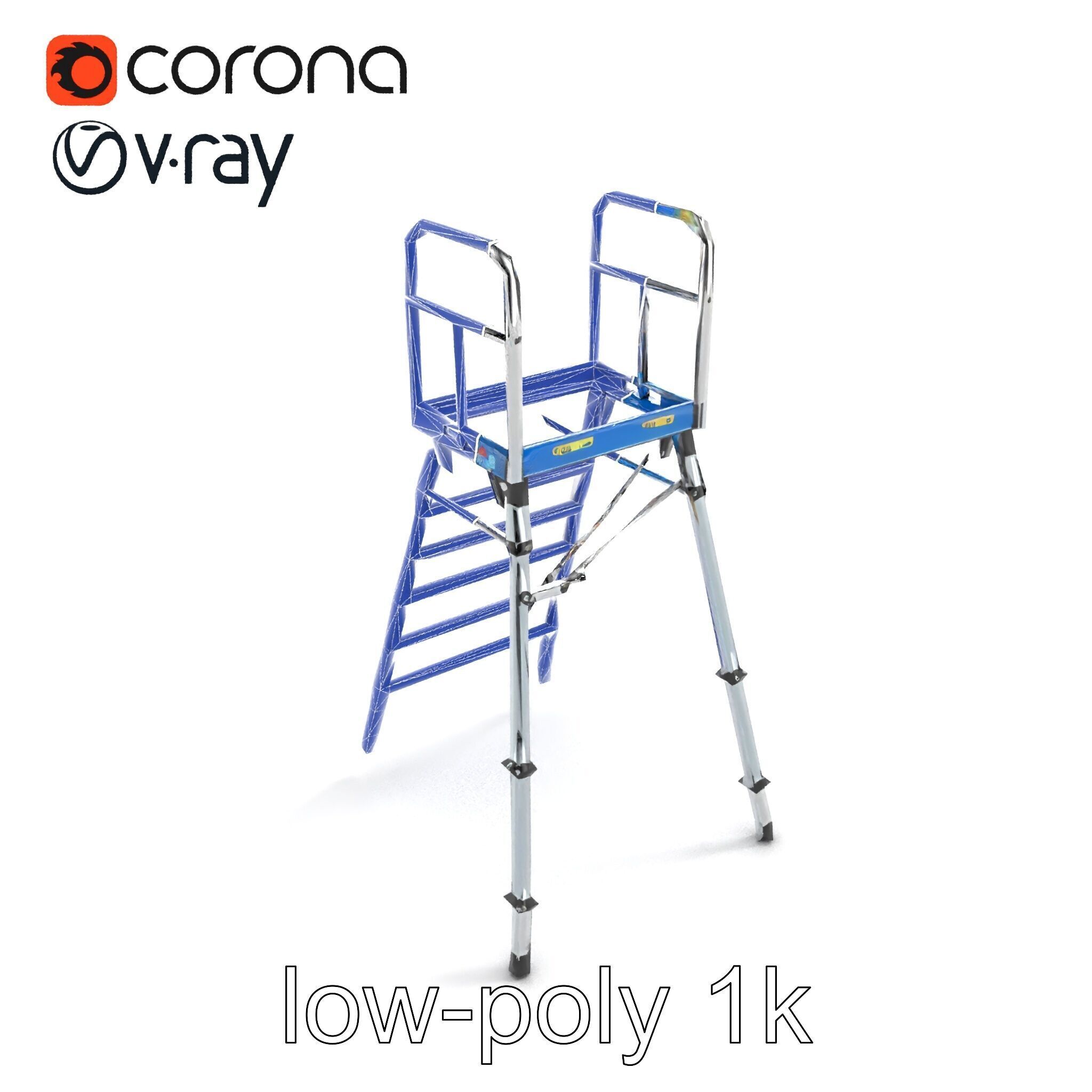 Versatile Scaffold Ladder 3D Model Pack with Ergonomic Design Low-poly 3D model_17