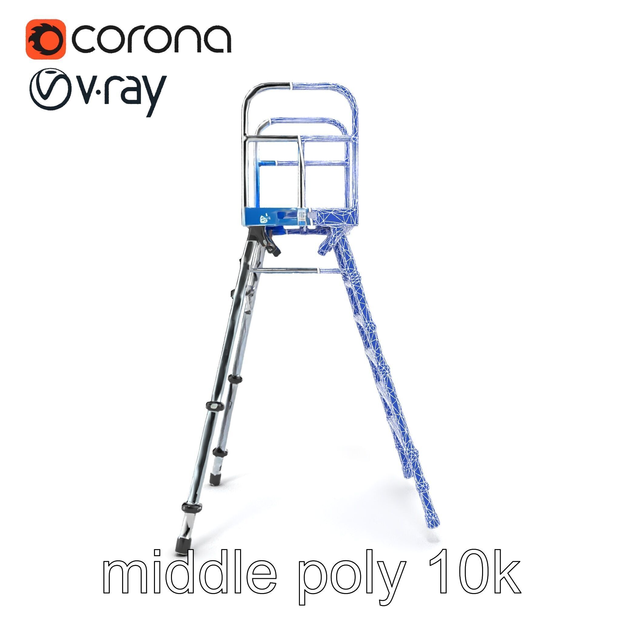 Versatile Scaffold Ladder 3D Model Pack with Ergonomic Design Low-poly 3D model_25