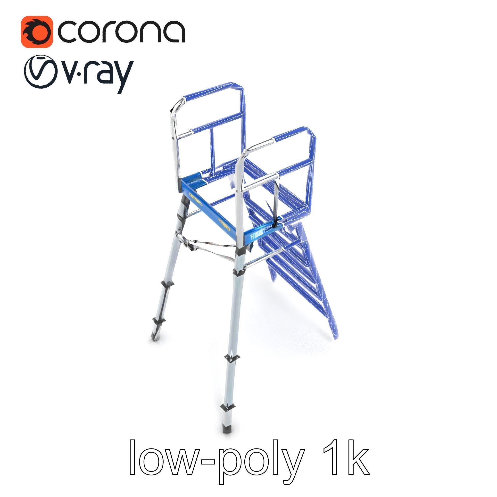 Versatile Scaffold Ladder 3D Model Pack with Ergonomic Design Low-poly 3D model_18