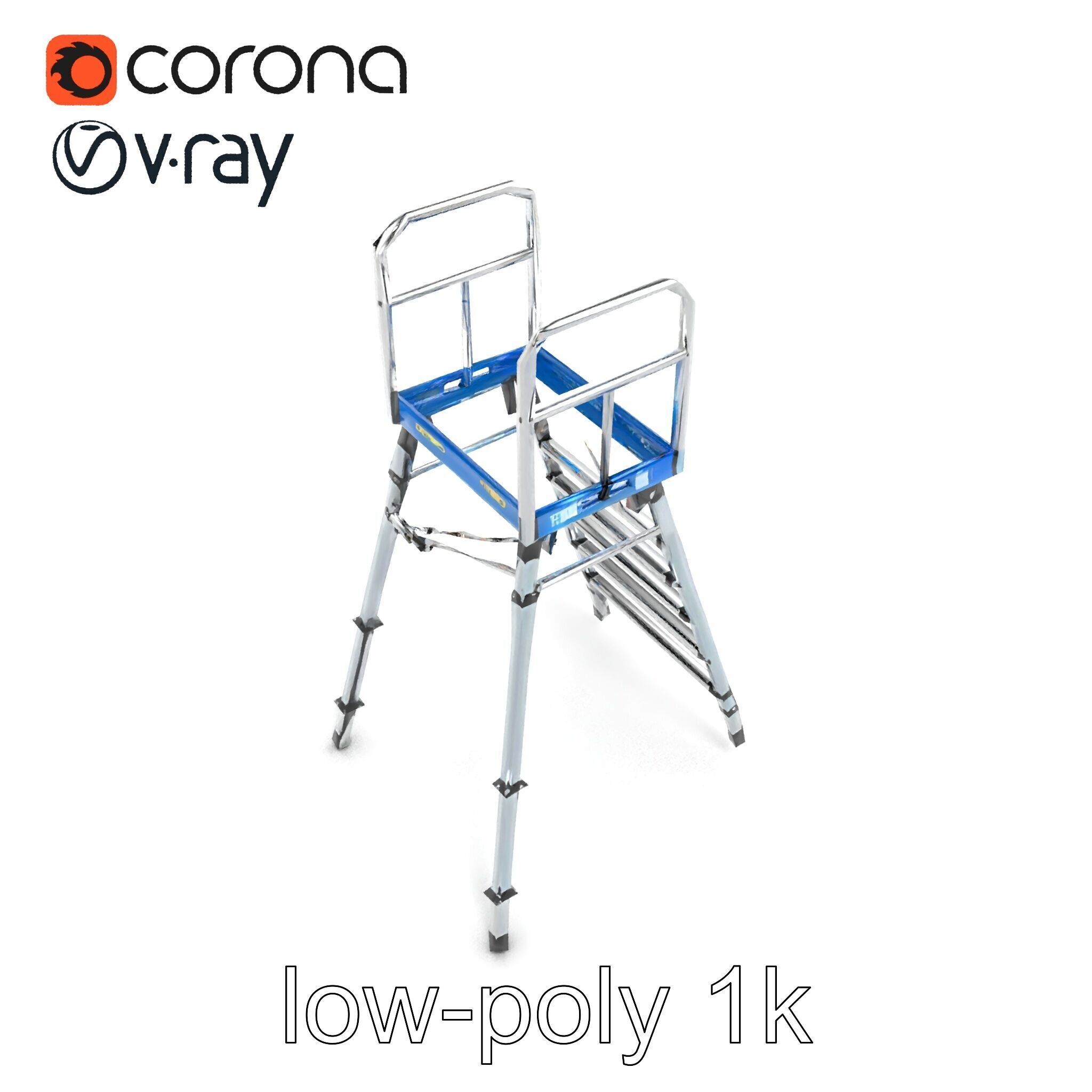 Versatile Scaffold Ladder 3D Model Pack with Ergonomic Design Low-poly 3D model_16