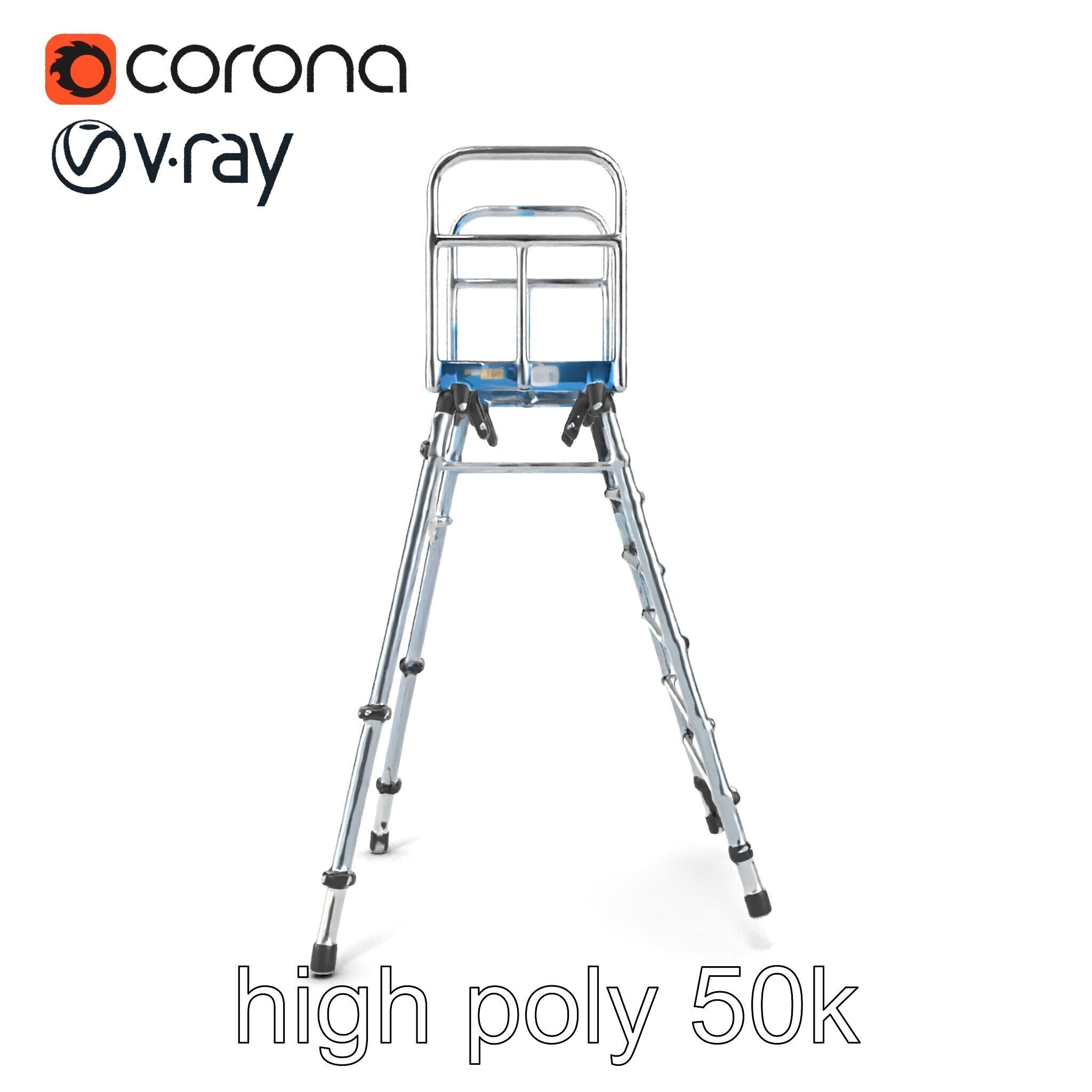 Versatile Scaffold Ladder 3D Model Pack with Ergonomic Design Low-poly 3D model_29