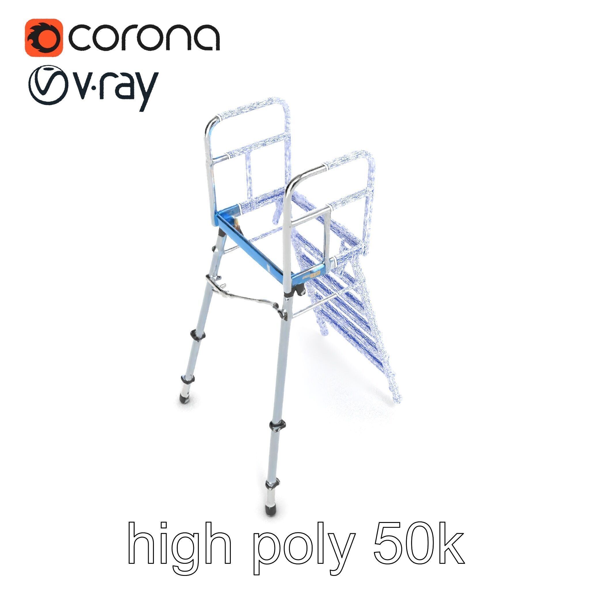 Versatile Scaffold Ladder 3D Model Pack with Ergonomic Design Low-poly 3D model_32