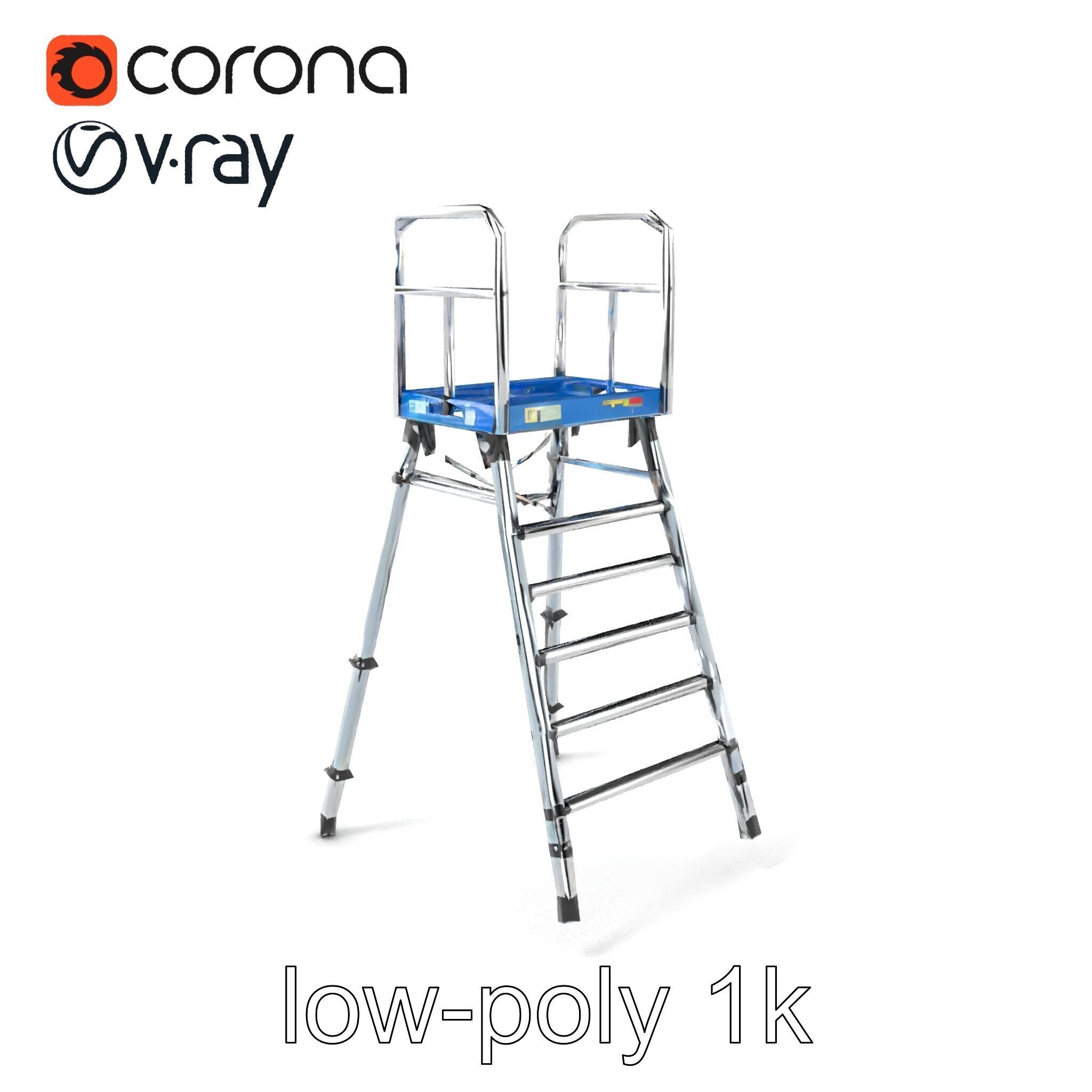 Versatile Scaffold Ladder 3D Model Pack with Ergonomic Design Low-poly 3D model_5