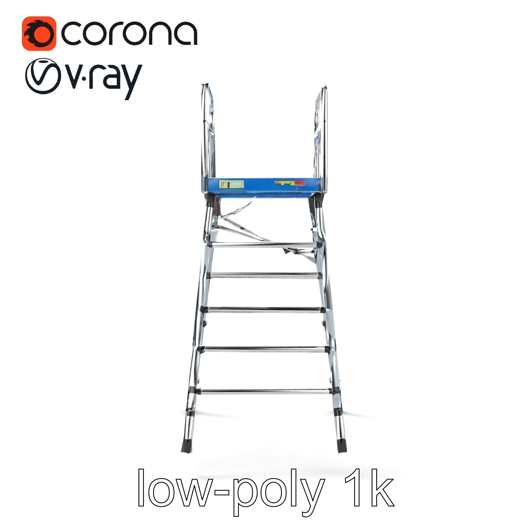 Versatile Scaffold Ladder 3D Model Pack with Ergonomic Design Low-poly 3D model_30