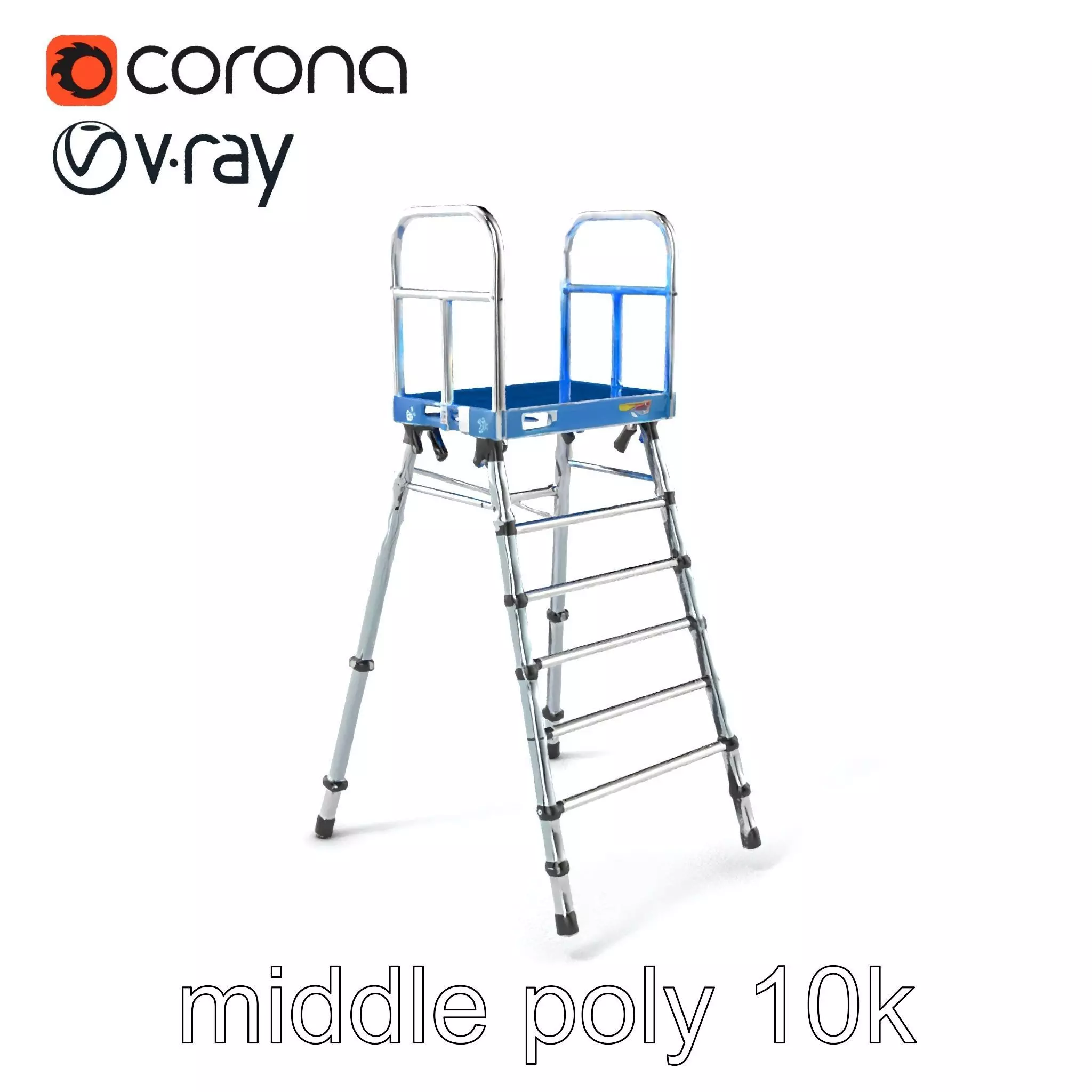 Versatile Scaffold Ladder 3D Model Pack with Ergonomic Design Low-poly 3D model_0