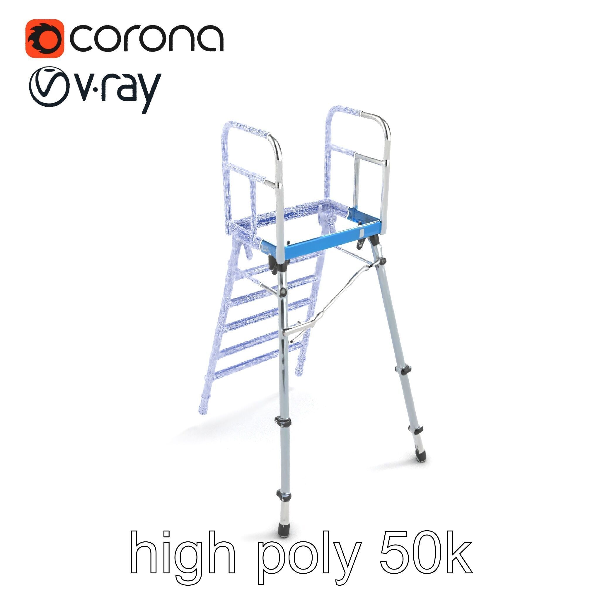 Versatile Scaffold Ladder 3D Model Pack with Ergonomic Design Low-poly 3D model_13