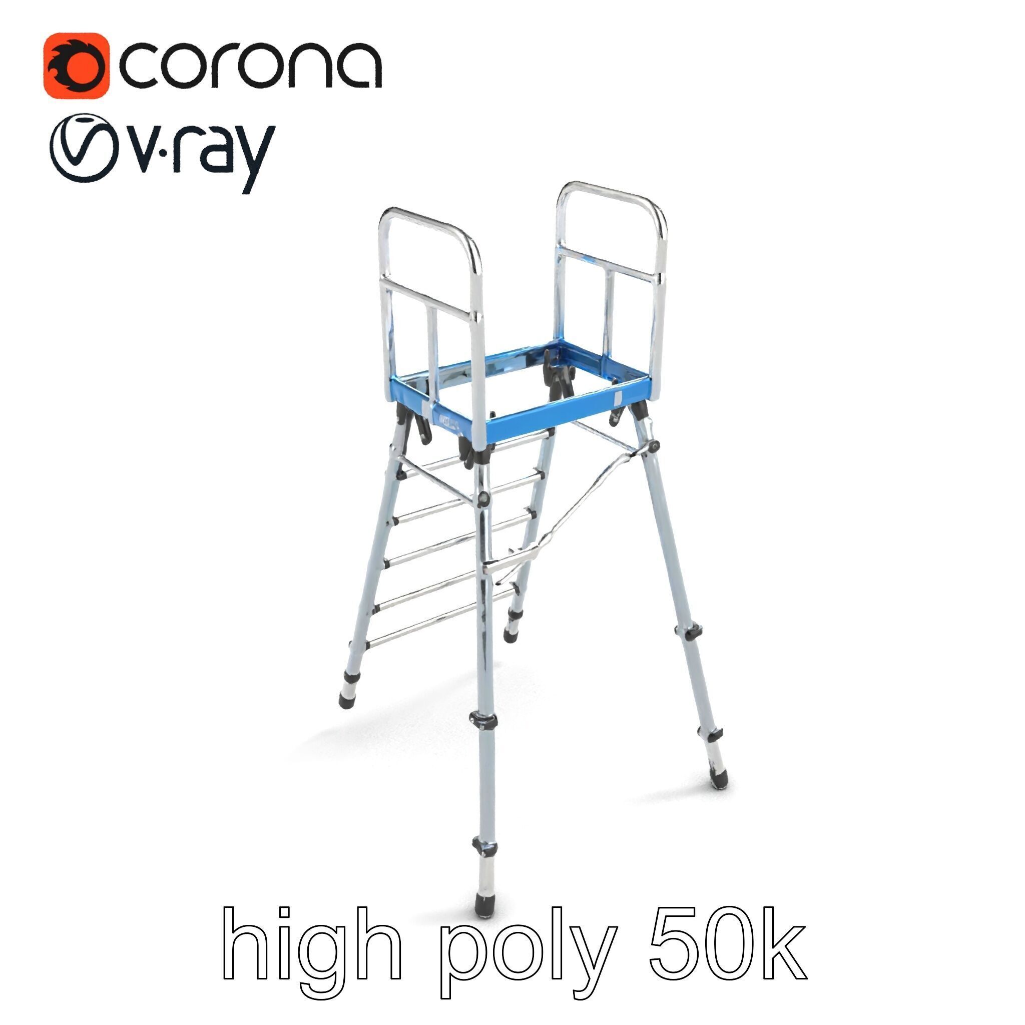 Versatile Scaffold Ladder 3D Model Pack with Ergonomic Design Low-poly 3D model_12