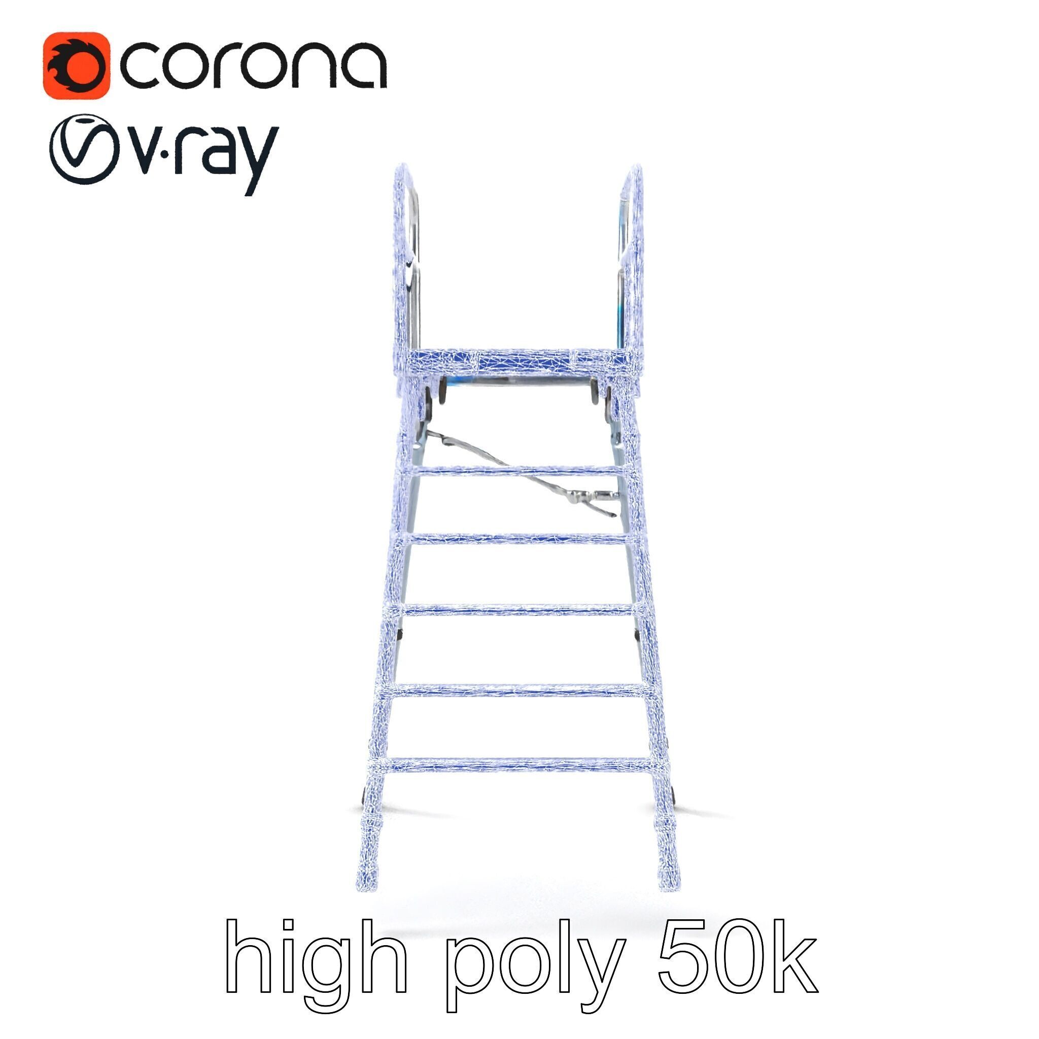 Versatile Scaffold Ladder 3D Model Pack with Ergonomic Design Low-poly 3D model_20