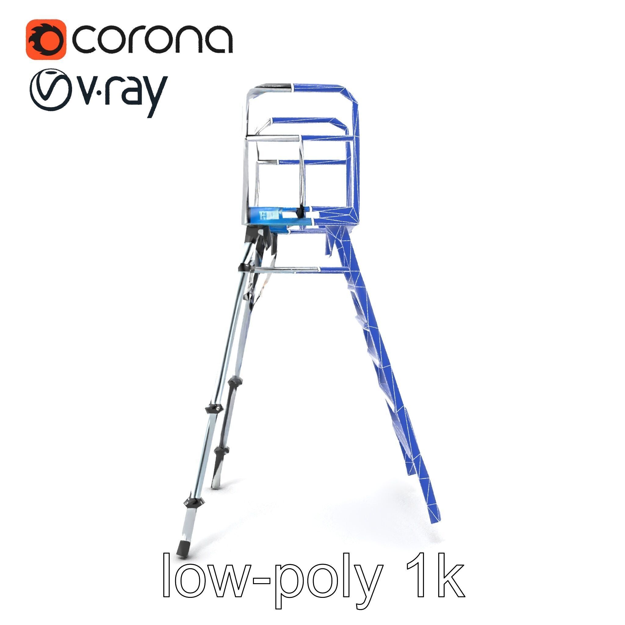 Versatile Scaffold Ladder 3D Model Pack with Ergonomic Design Low-poly 3D model_24