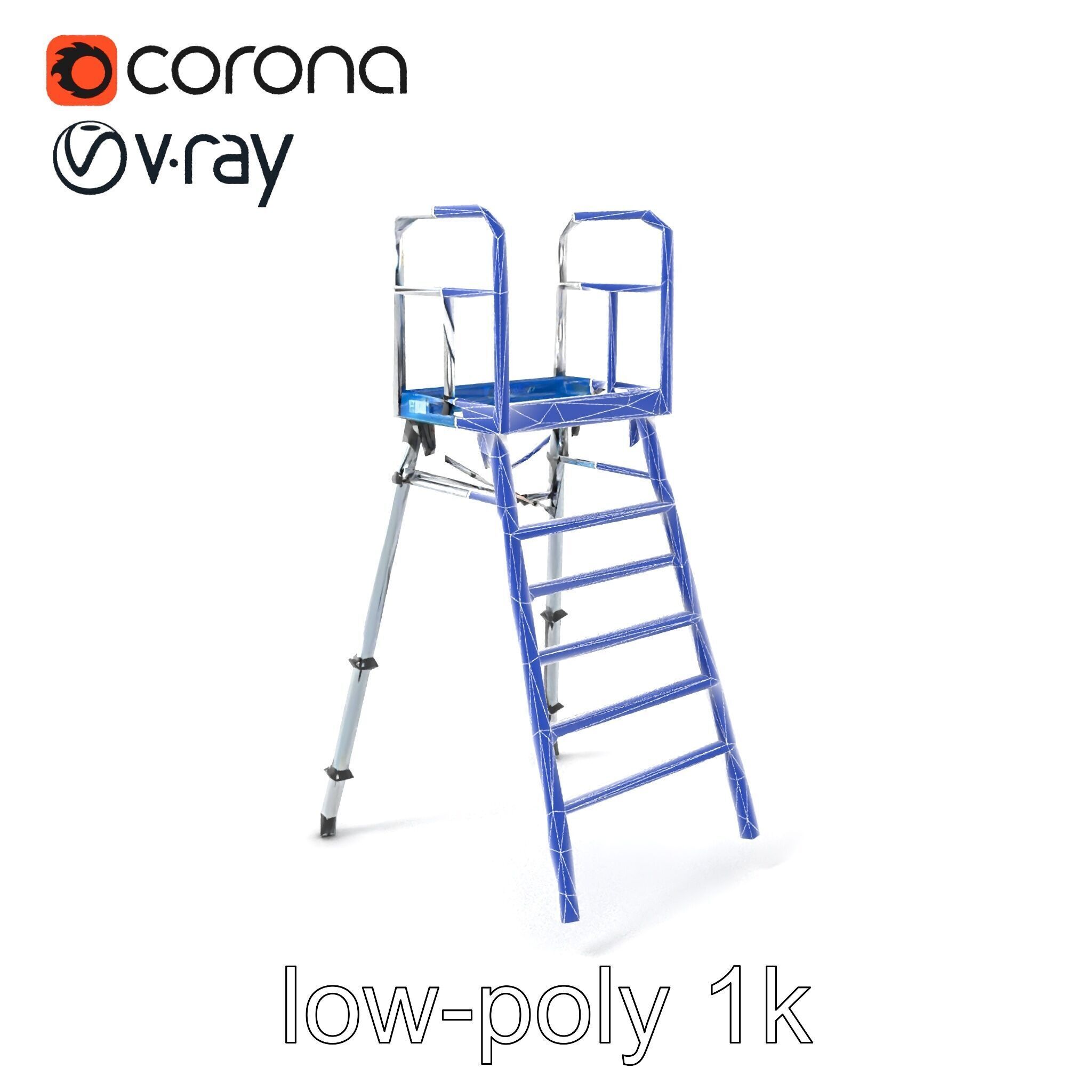 Versatile Scaffold Ladder 3D Model Pack with Ergonomic Design Low-poly 3D model_7