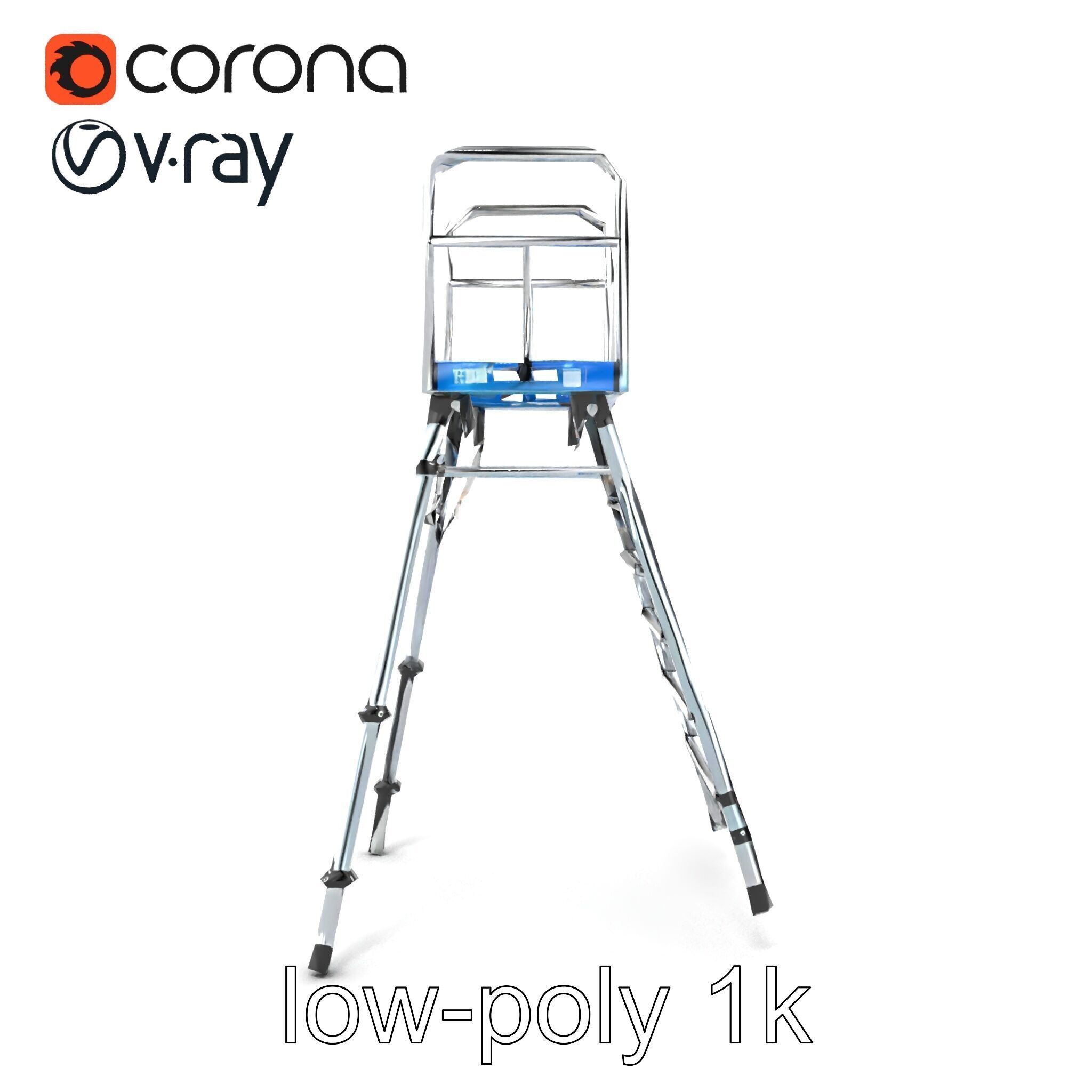 Versatile Scaffold Ladder 3D Model Pack with Ergonomic Design Low-poly 3D model_19