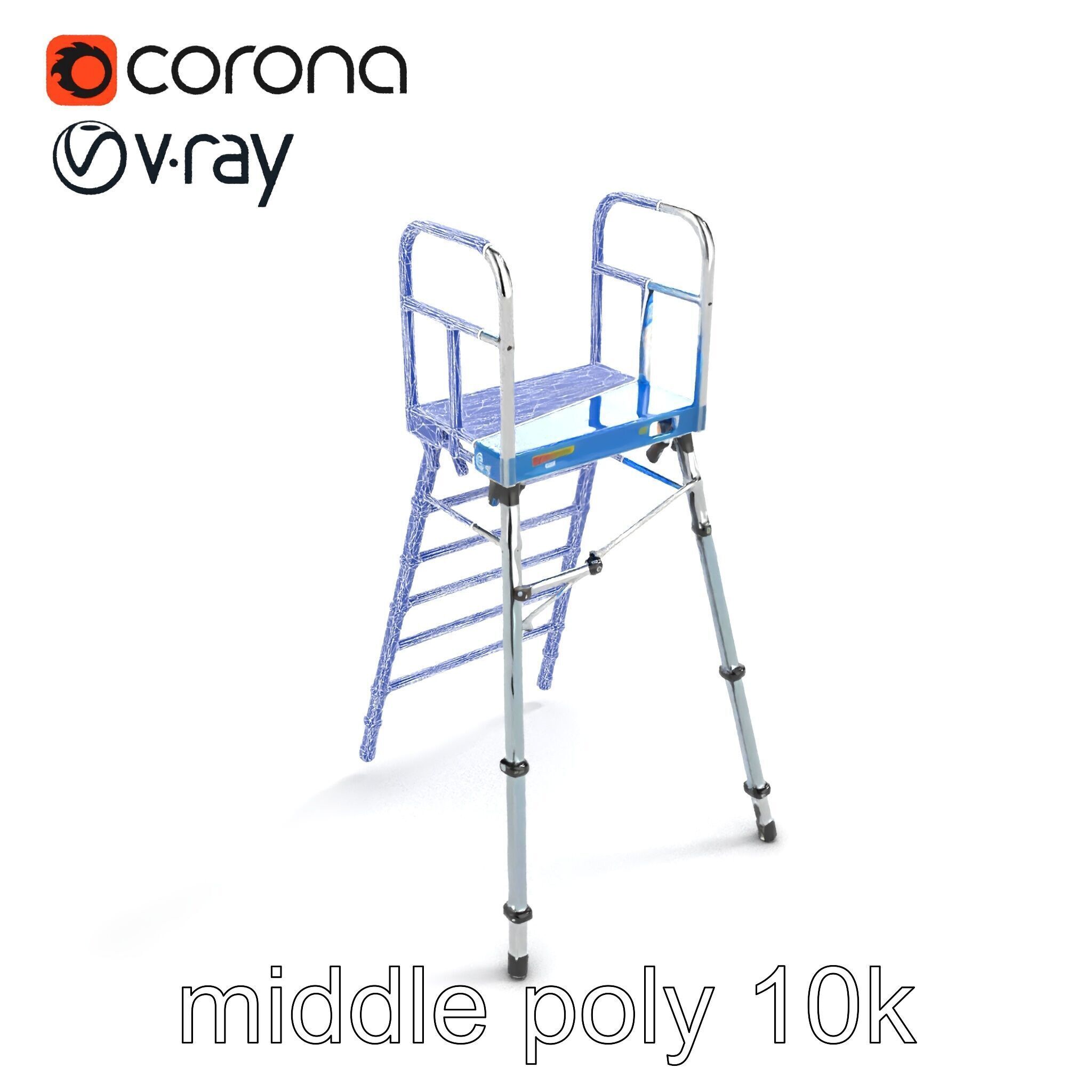 Versatile Scaffold Ladder 3D Model Pack with Ergonomic Design Low-poly 3D model_15