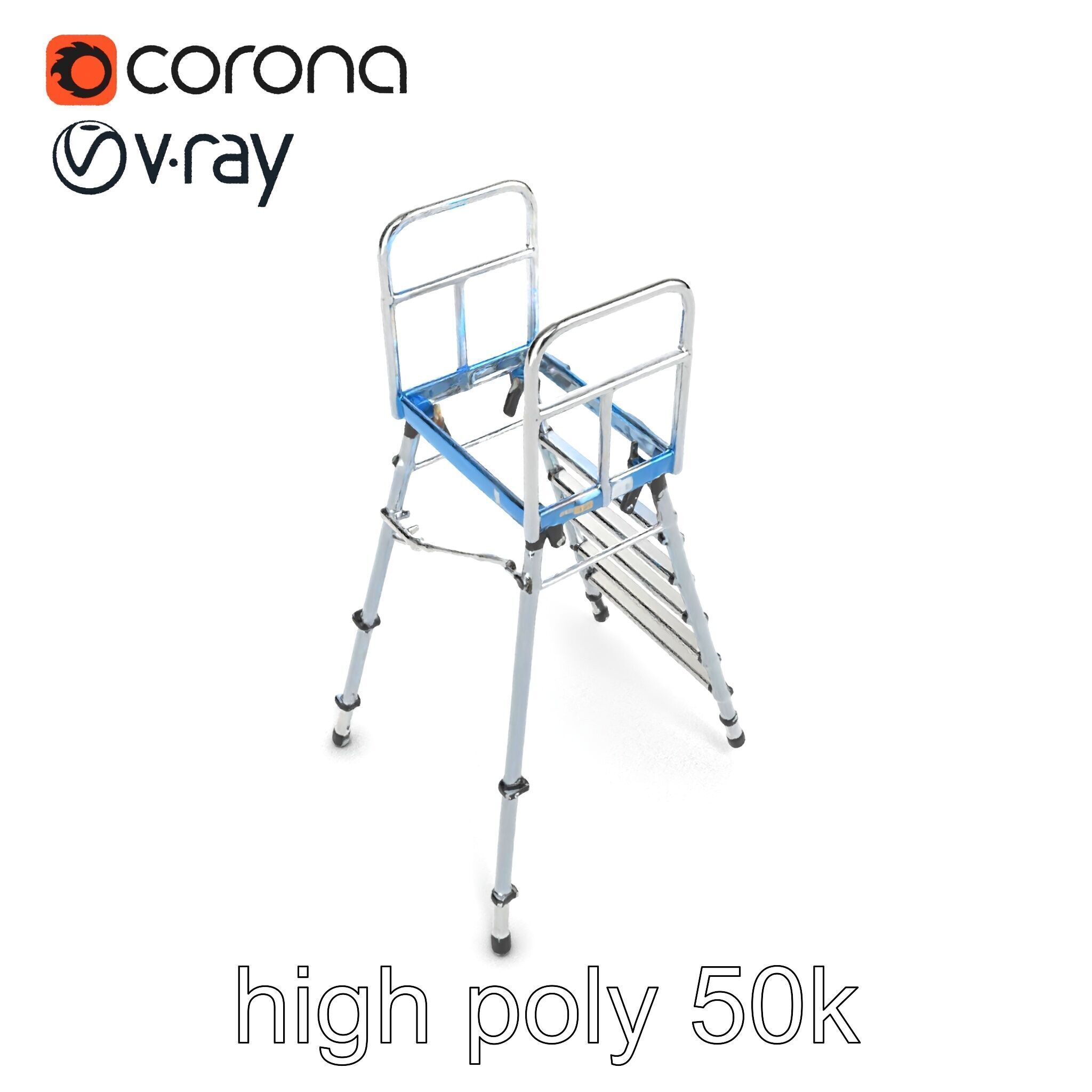 Versatile Scaffold Ladder 3D Model Pack with Ergonomic Design Low-poly 3D model_23