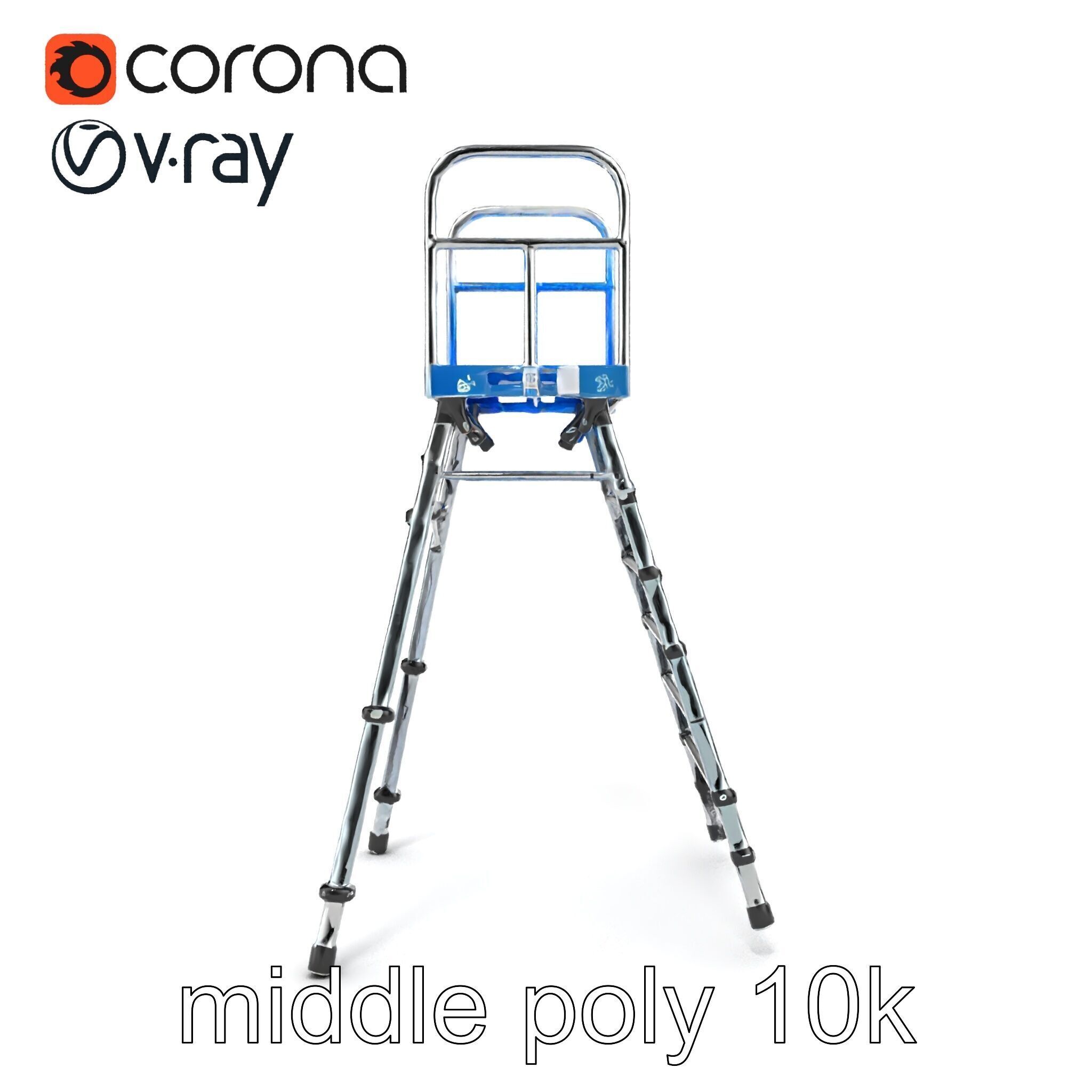 Versatile Scaffold Ladder 3D Model Pack with Ergonomic Design Low-poly 3D model_28