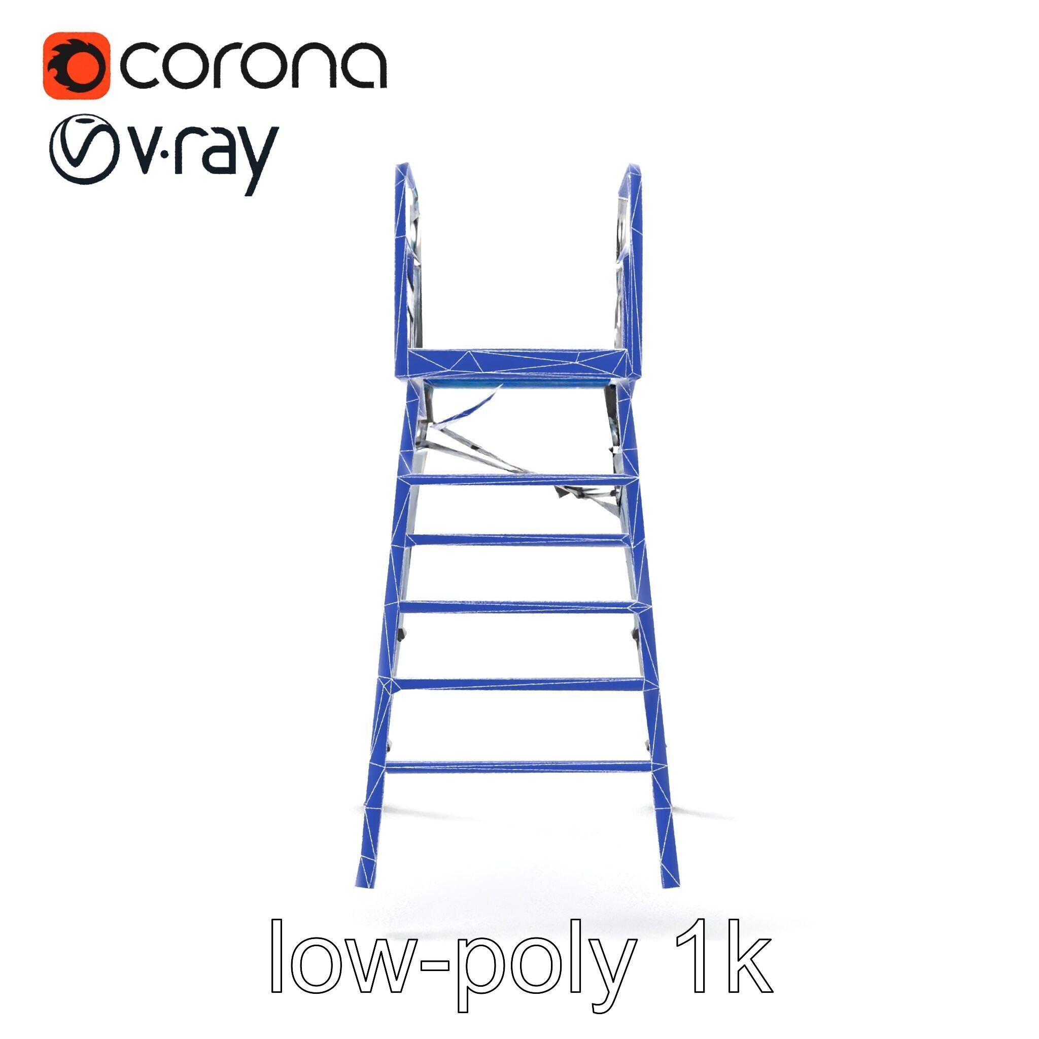 Versatile Scaffold Ladder 3D Model Pack with Ergonomic Design Low-poly 3D model_26