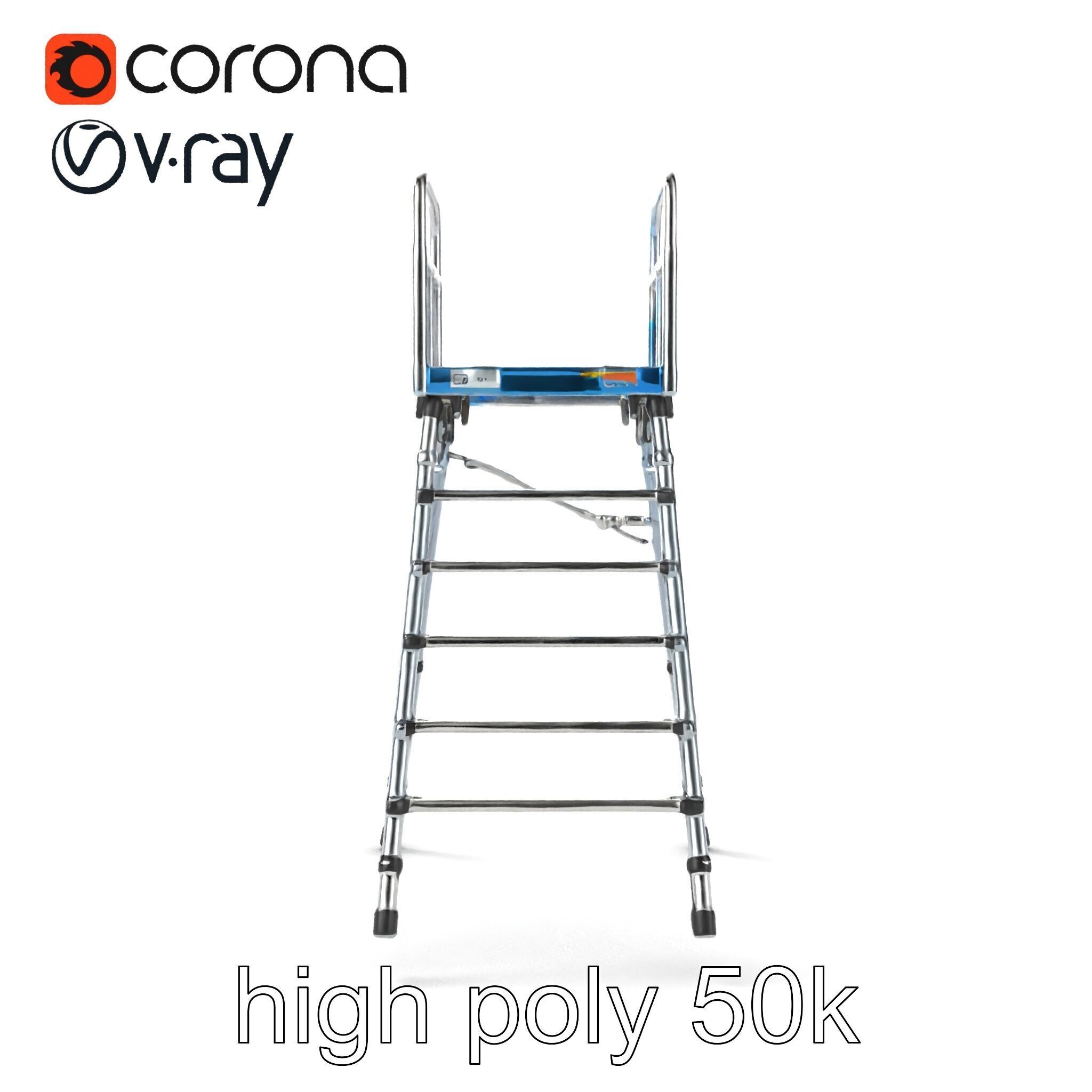 Versatile Scaffold Ladder 3D Model Pack with Ergonomic Design Low-poly 3D model_14
