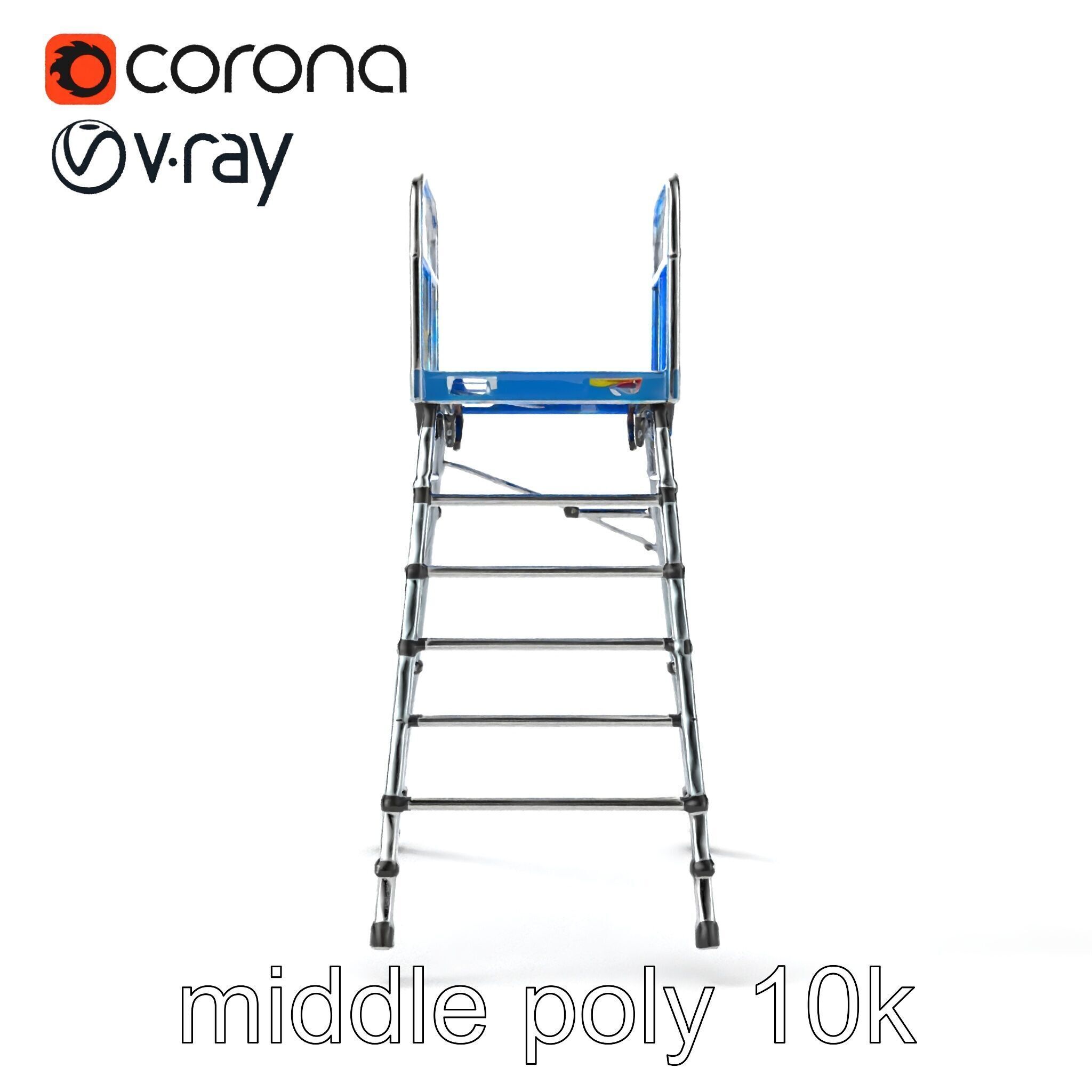 Versatile Scaffold Ladder 3D Model Pack with Ergonomic Design Low-poly 3D model_11