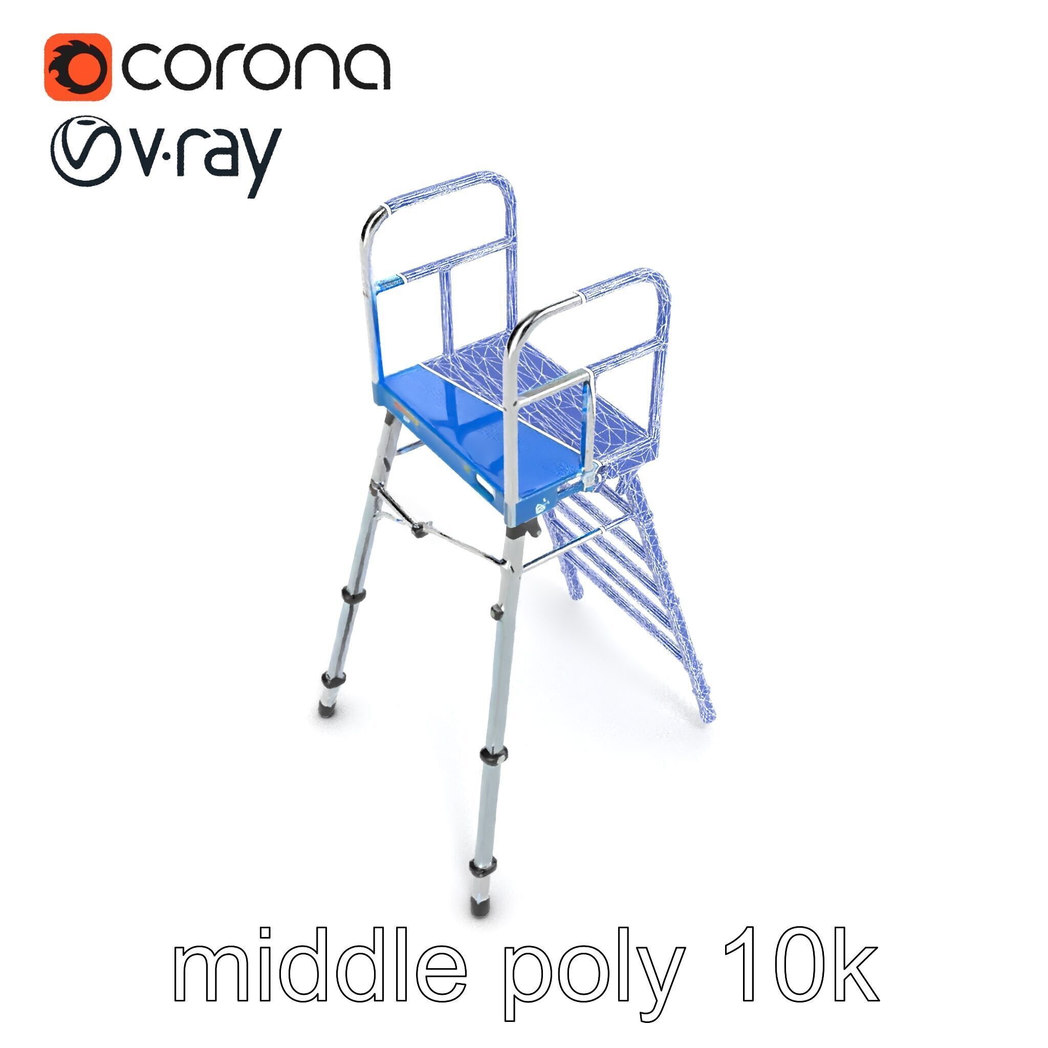 Versatile Scaffold Ladder 3D Model Pack with Ergonomic Design Low-poly 3D model_21