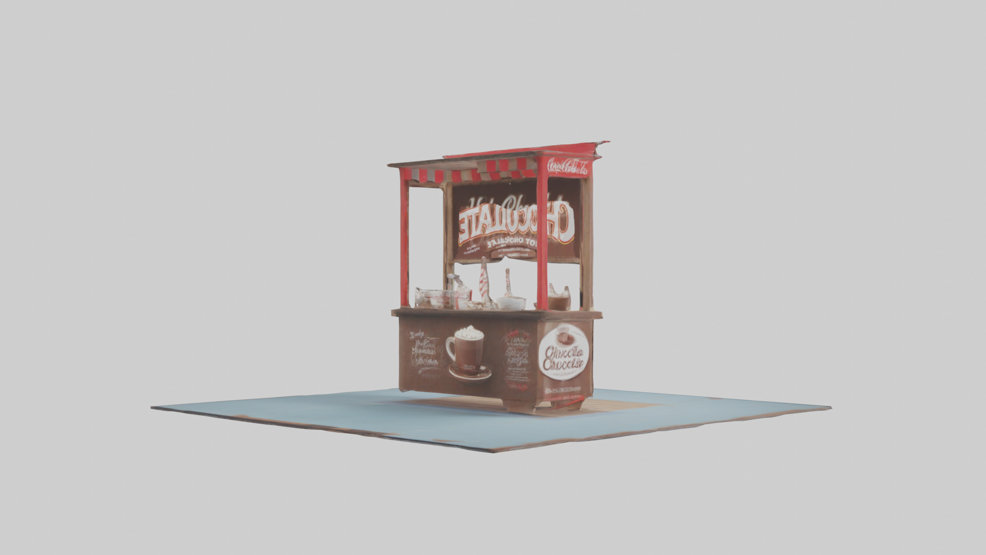 Hot Chocolate Stand model Low-poly 3D model_2