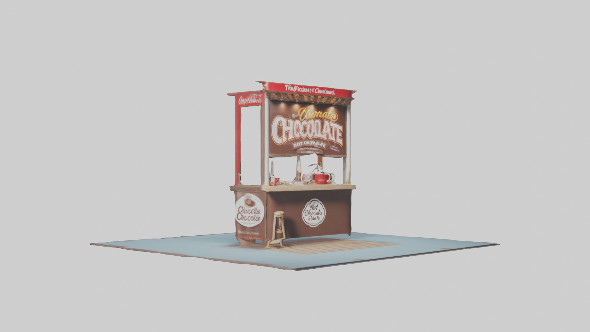 Hot Chocolate Stand model Low-poly 3D model_7