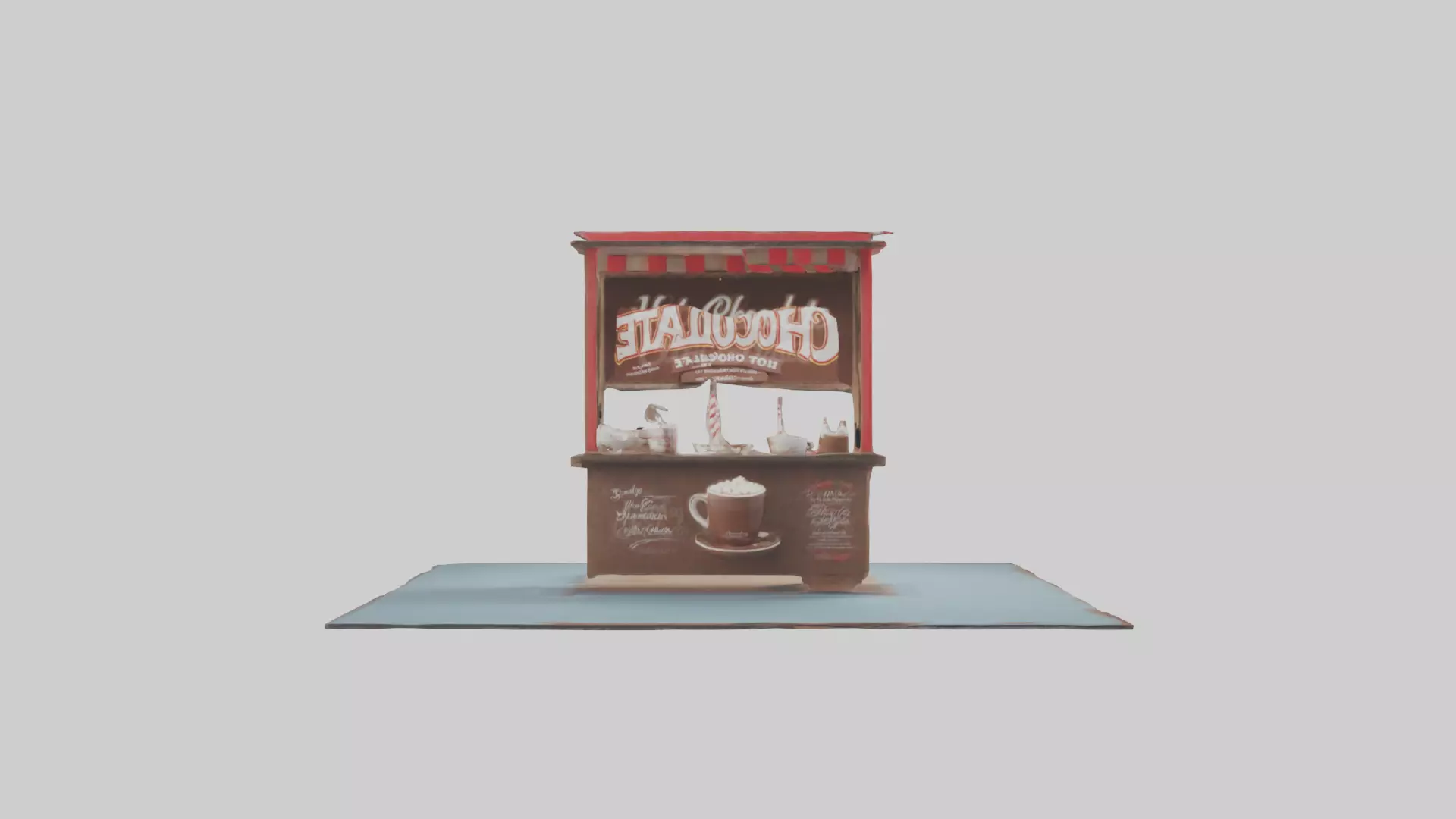 Hot Chocolate Stand model Low-poly 3D model_0