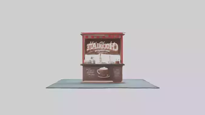 Hot Chocolate Stand model Low-poly 3D model