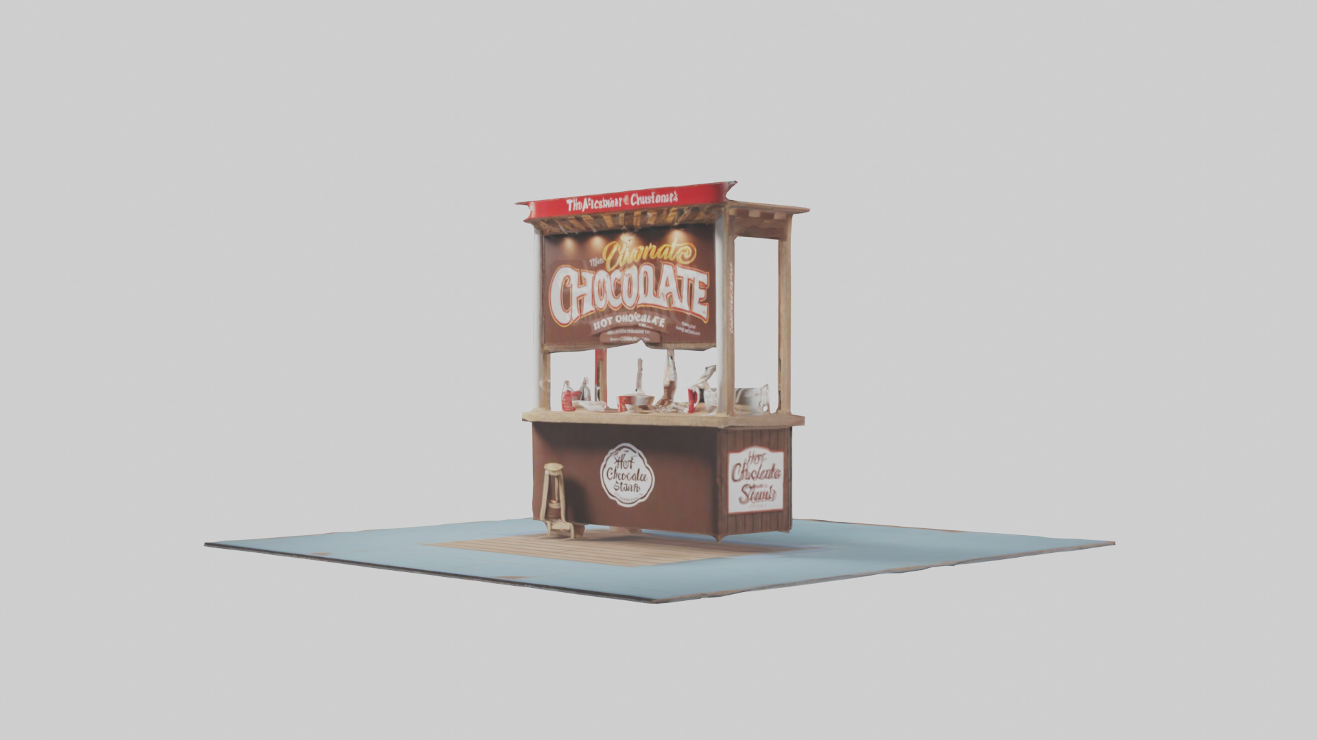 Hot Chocolate Stand model Low-poly 3D model_10