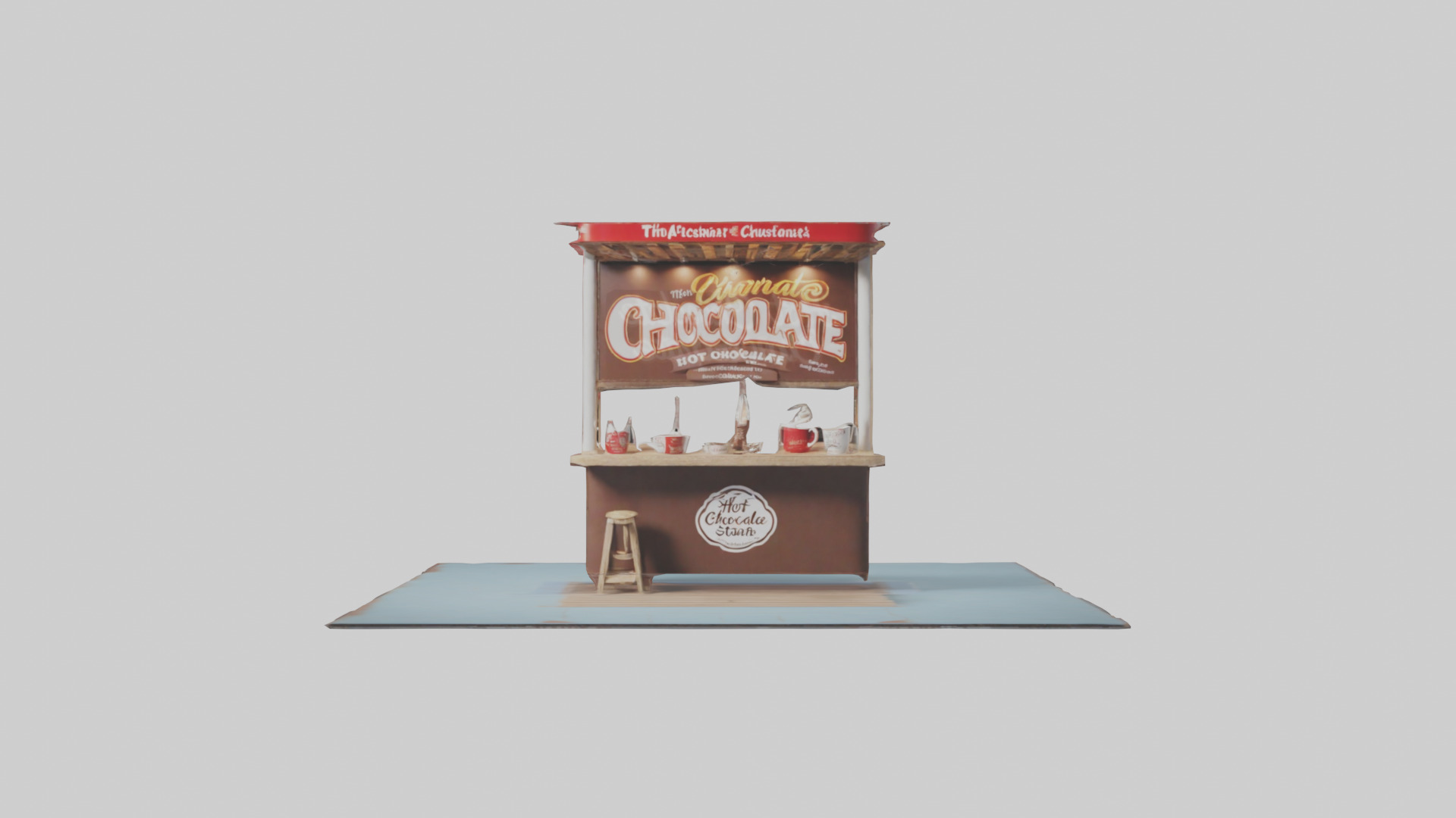 Hot Chocolate Stand model Low-poly 3D model_9