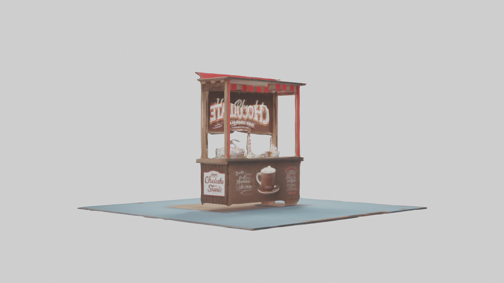 Hot Chocolate Stand model Low-poly 3D model_1